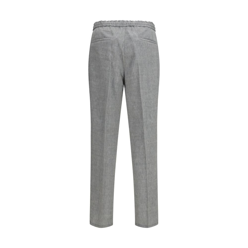 Brunello Cucinelli Gray Linen Casual Pants – Artisanal Luxury