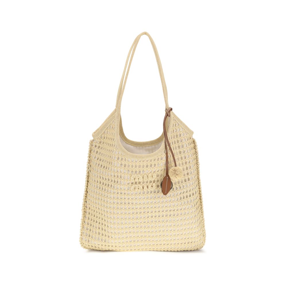 Miu Miu Beige Cotton Shoulder Bag