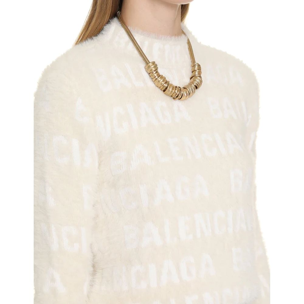 Balenciaga White Elastane Sweatshirt - Designer Luxury Couture