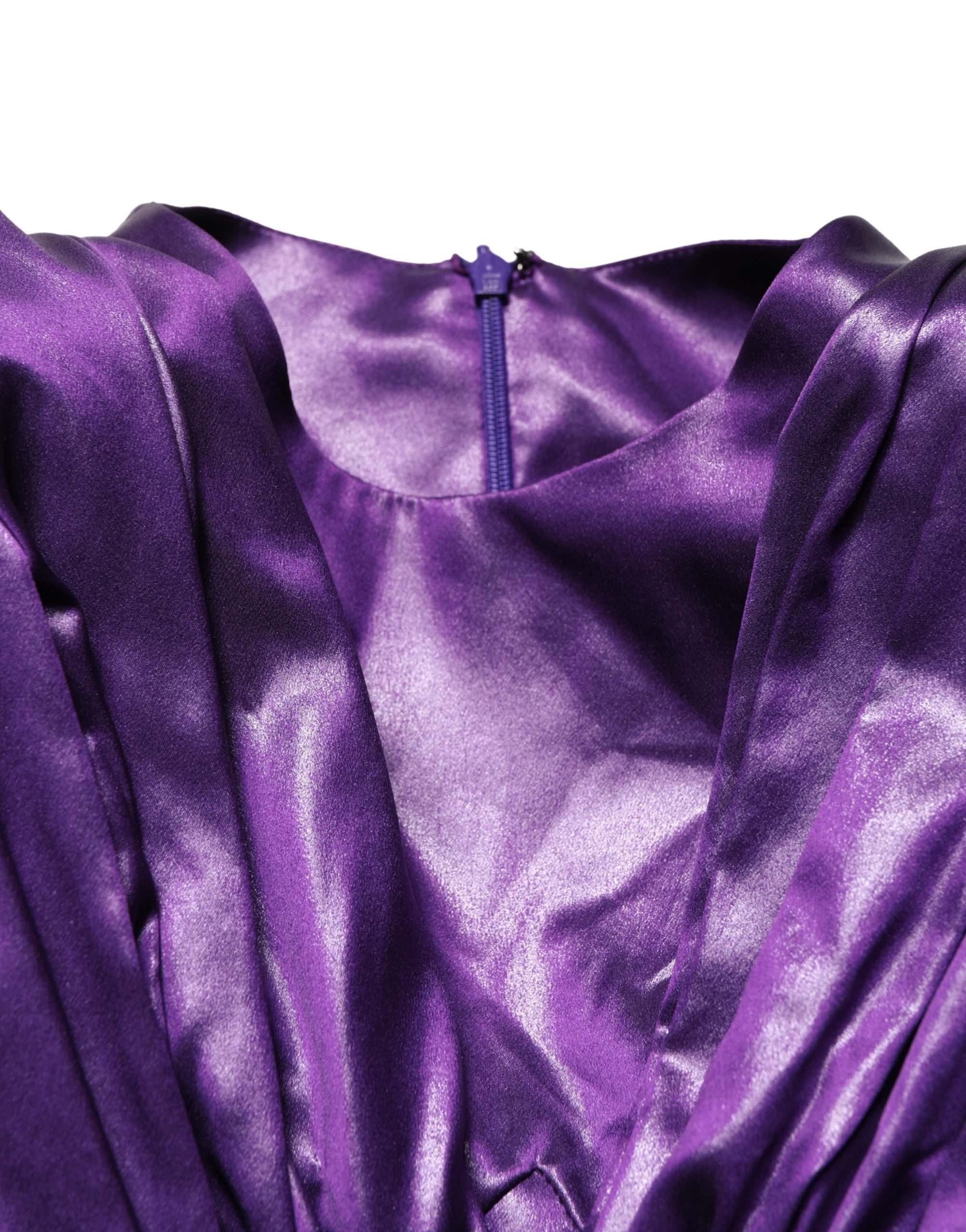 Dolce & Gabbana Metallic Purple Silk Cut-Out Mini Dress Couture