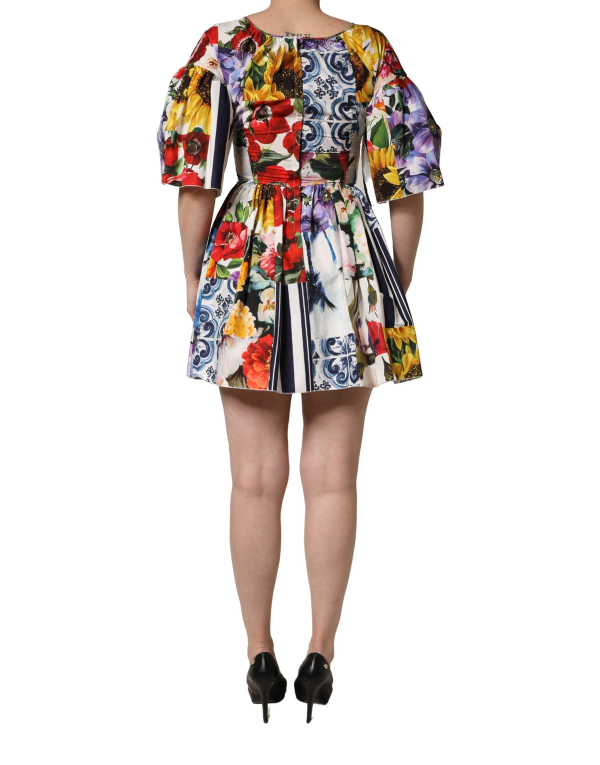 Dolce & Gabbana Multicolor Patchwork Cotton Mini Dress
