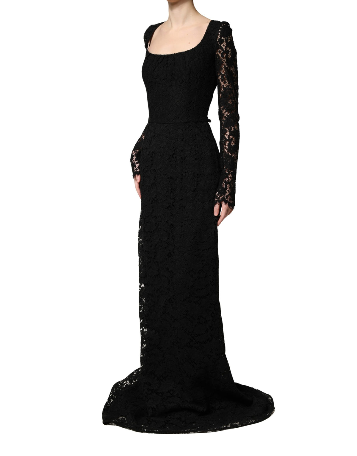 Dolce & Gabbana Black Lace Maxi Dress - Exquisite Italian Elegance