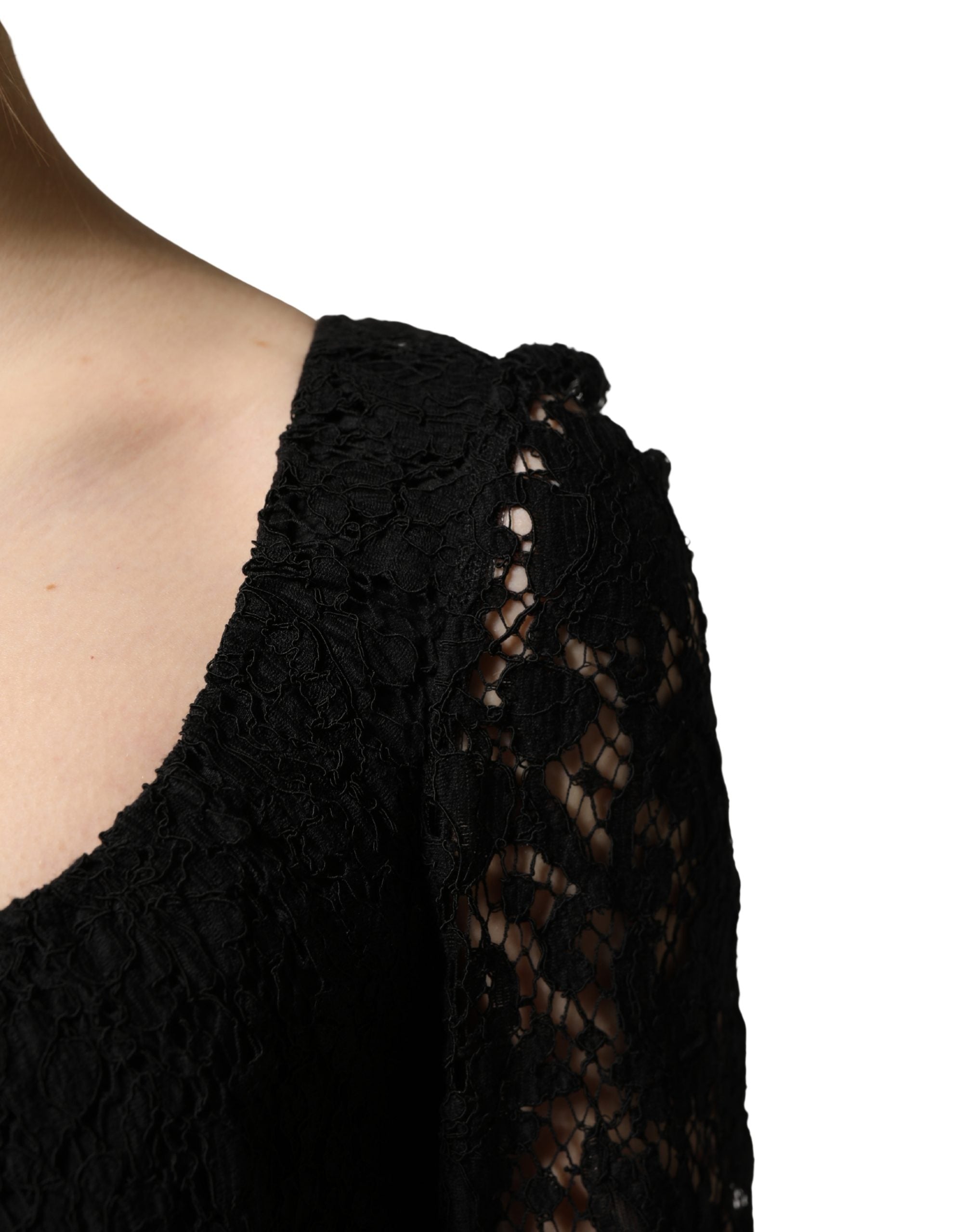 Dolce & Gabbana Black Lace Maxi Dress - Timeless Elegance