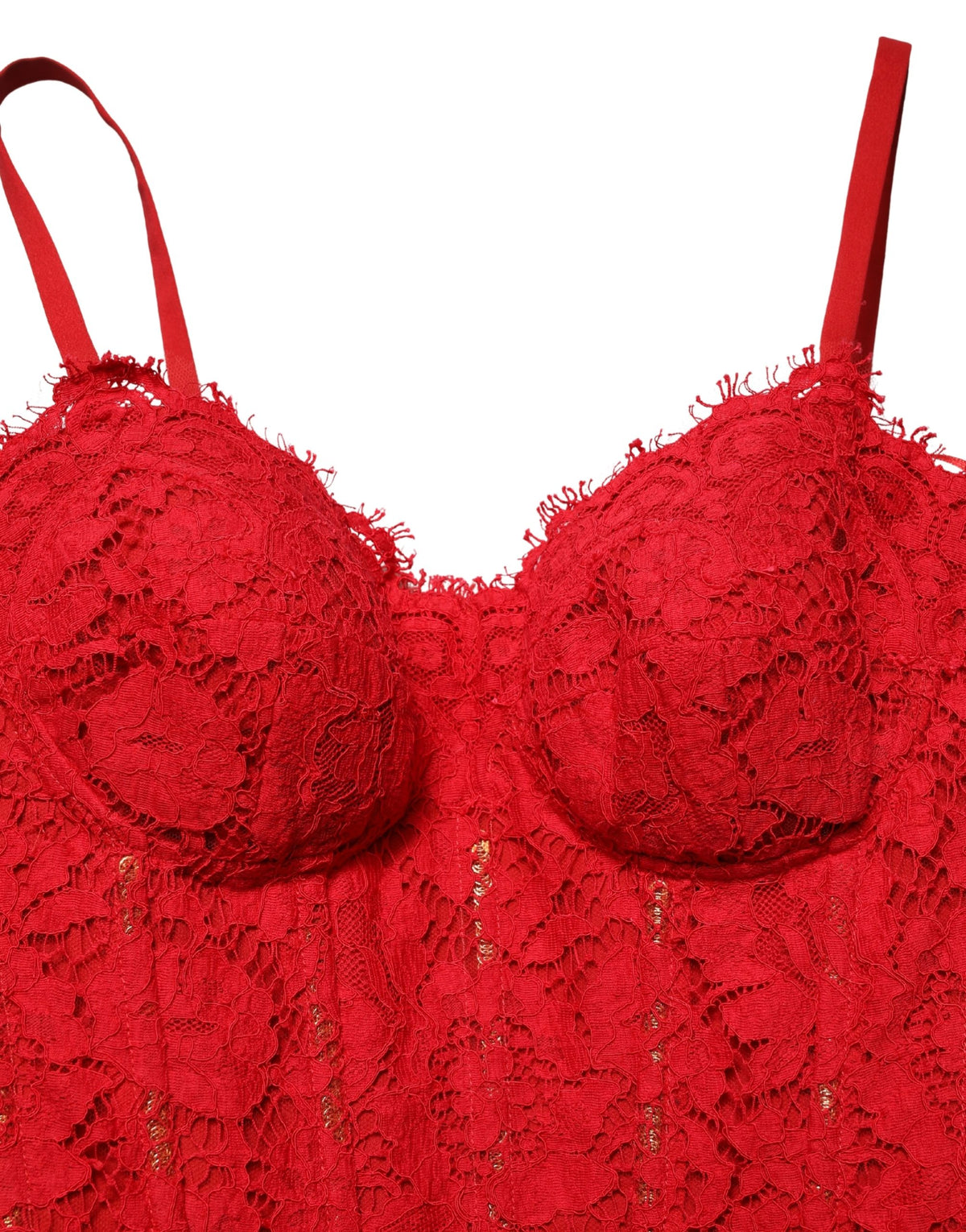 Dolce & Gabbana Red Corset Lace Bodice Long Gown - Luxury Elegance