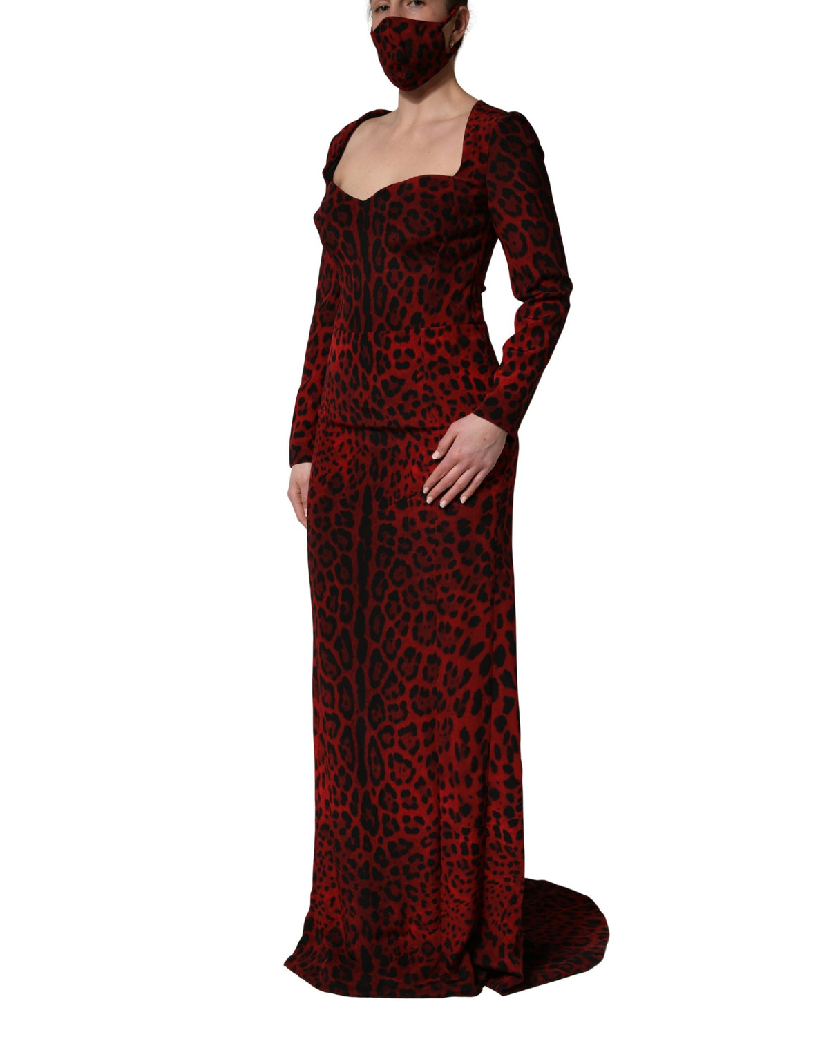 Dolce & Gabbana Red Leopard Print Sheath Dress - Luxurious Silk
