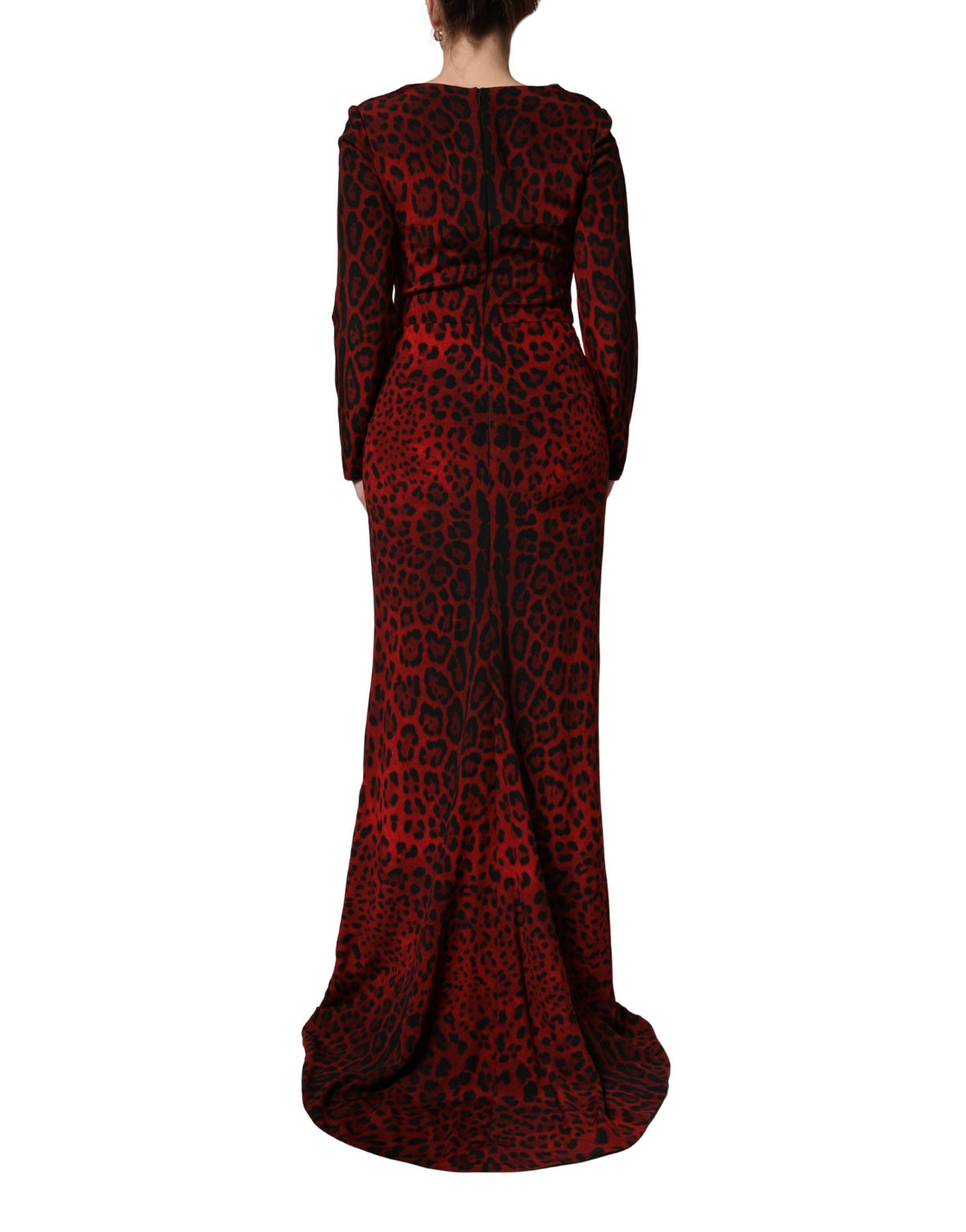 Dolce & Gabbana Red Leopard Print Sheath Dress - Luxurious Silk