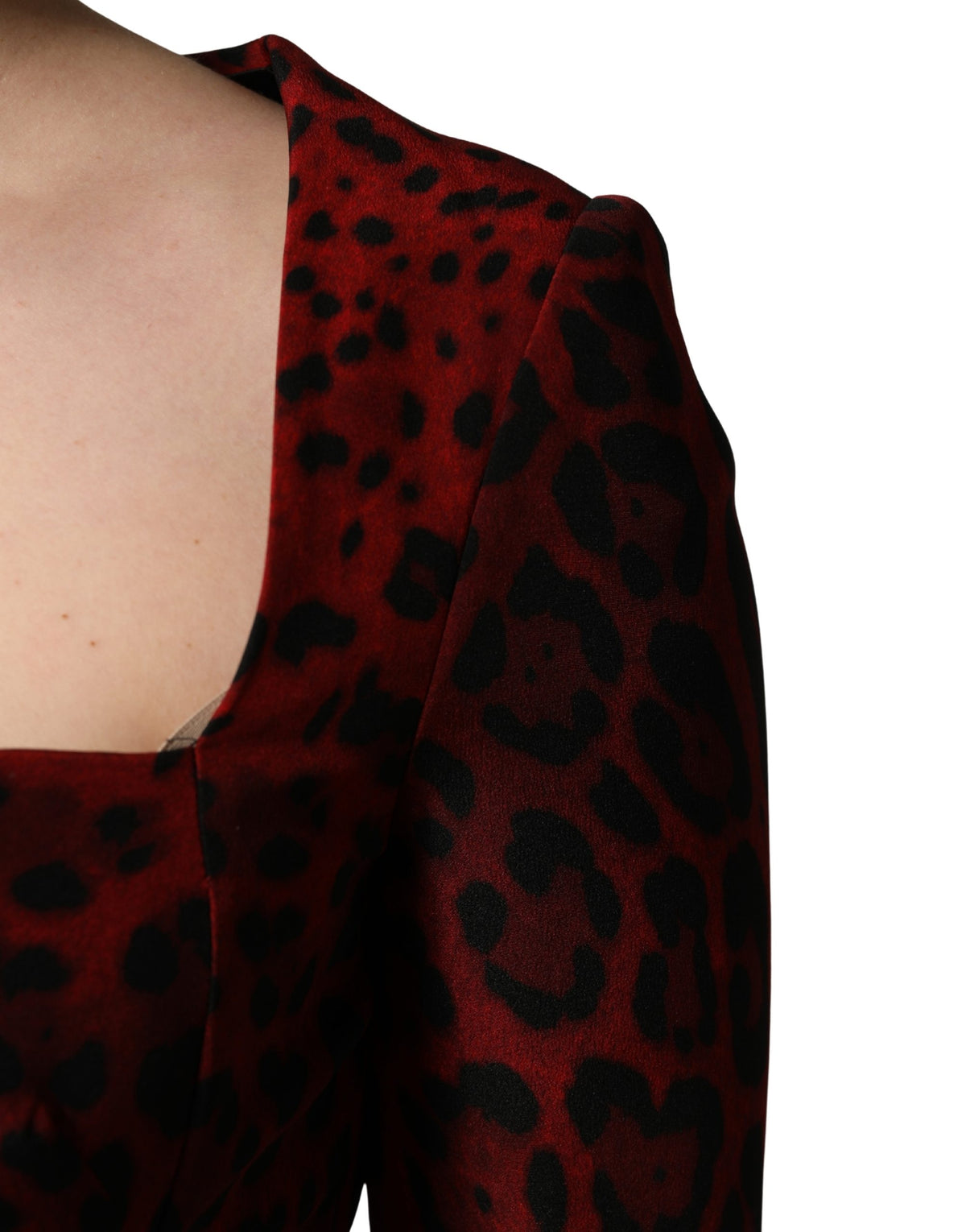 Dolce & Gabbana Red Leopard Print Sheath Dress - Luxurious Silk
