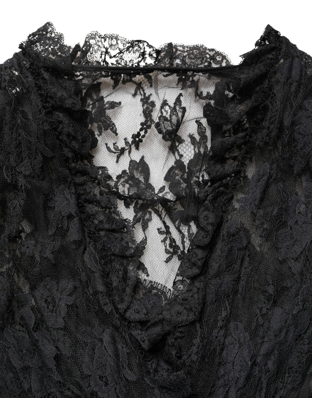 Dolce & Gabbana Black Lace A-line Evening Gown - Couture Elegance