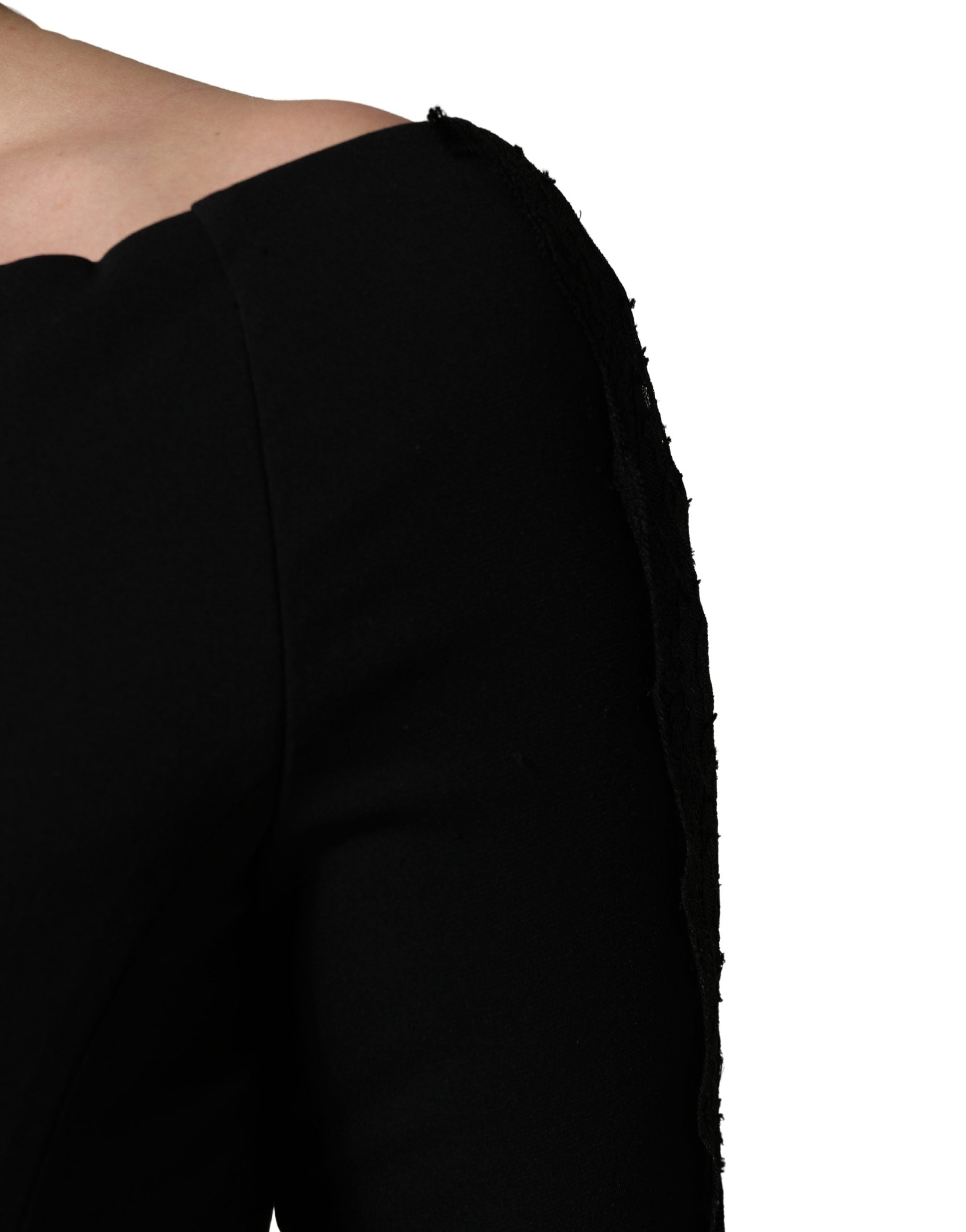 Dolce & Gabbana Black Silk Sheath Maxi Dress - Timeless Elegance