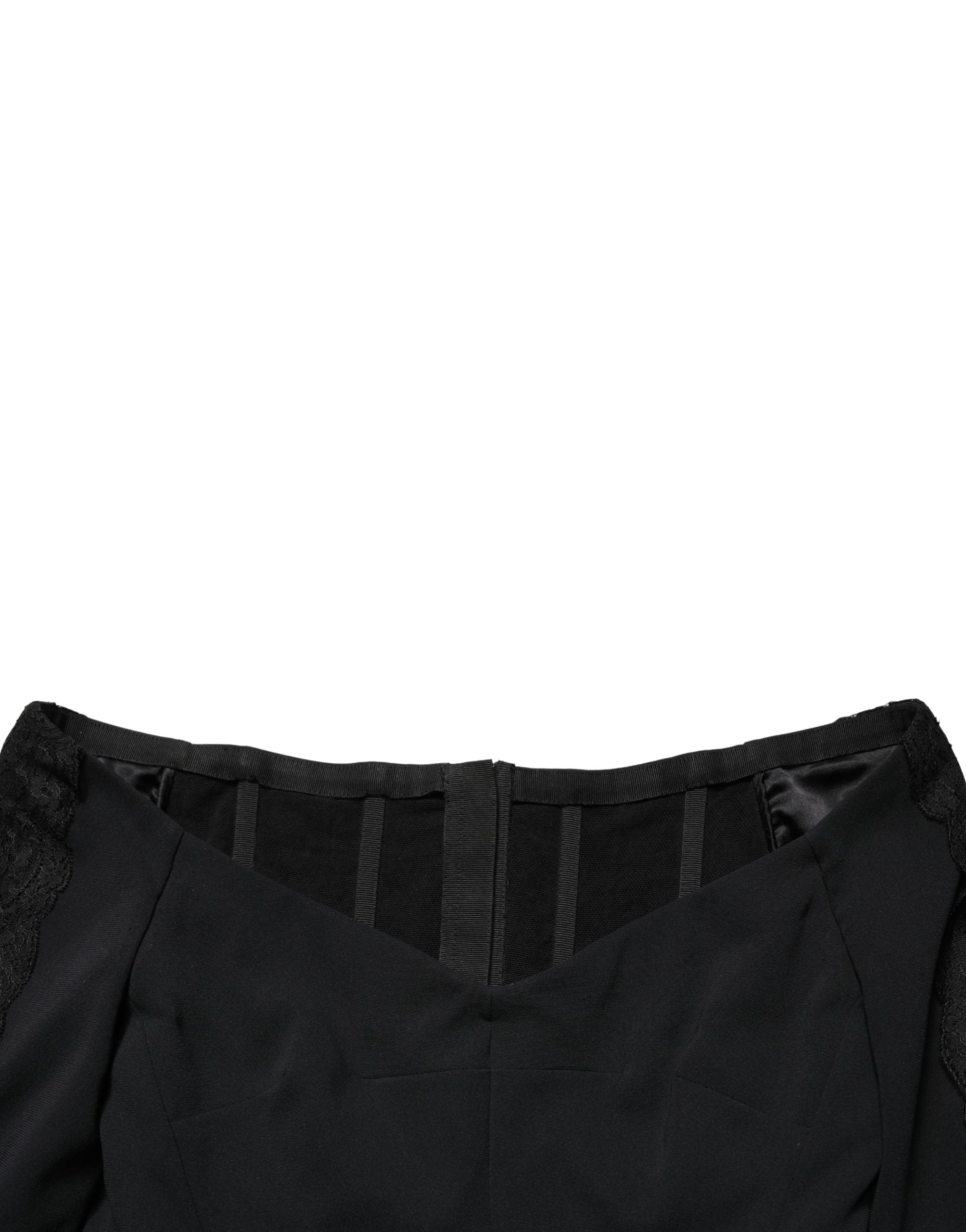 Dolce & Gabbana Black Silk Sheath Maxi Dress - Timeless Elegance