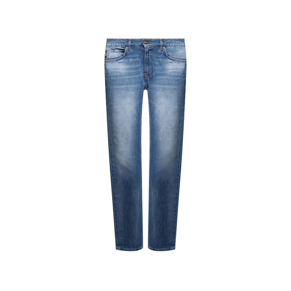 Versace Blue Cotton Straight-Leg Jeans - Timeless Luxury Denim