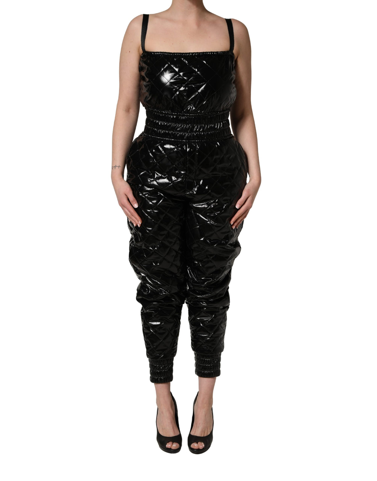 Dolce & Gabbana Black Sleeveless Romper Jumpsuit Dress Luxury