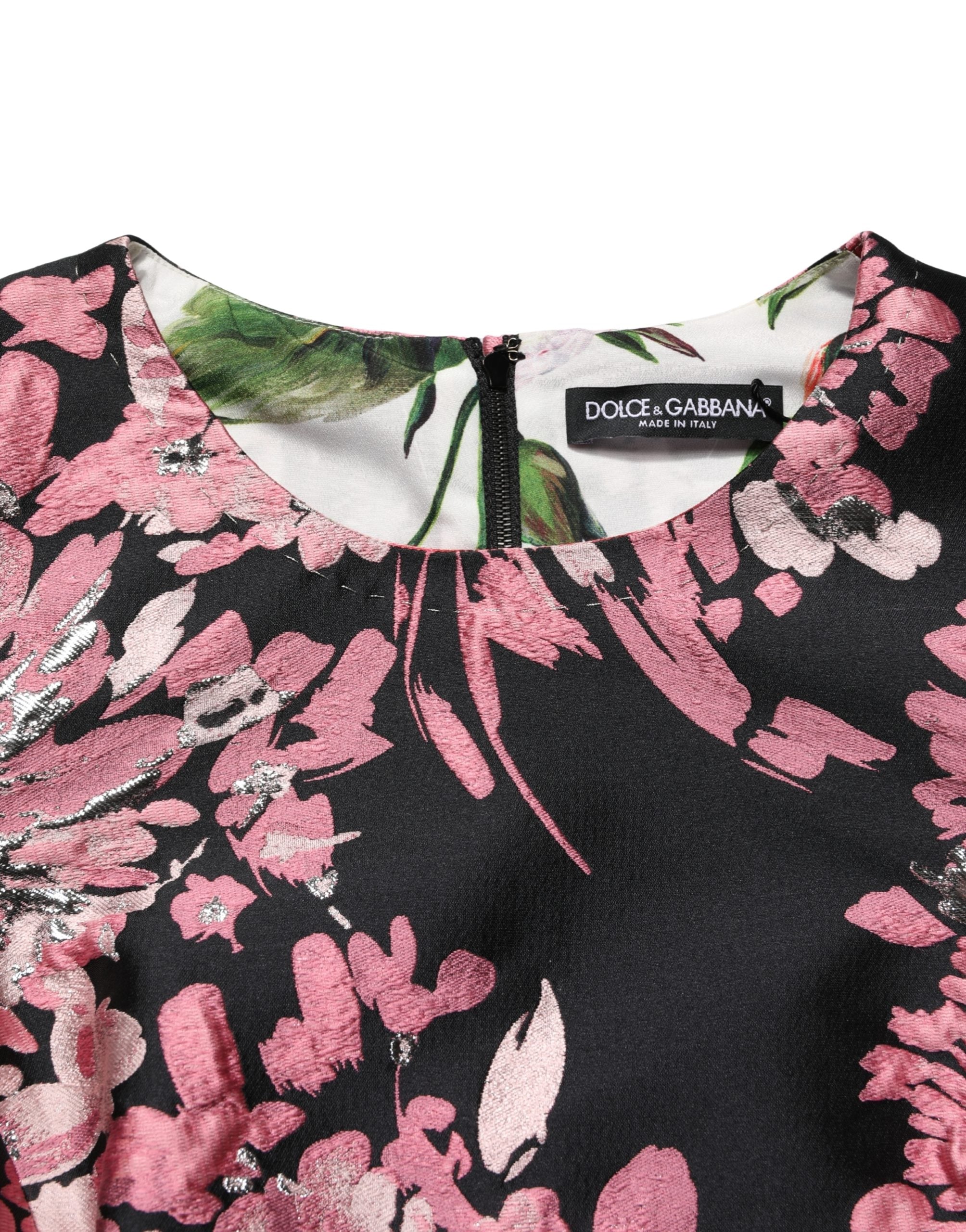 Indulge in the exquisite allure of the Dolce & Gabbana Multicolor Floral Brocade A-line Mini Dress, a masterpiece of Italian craftsmanship that redefines elegance and sophistication.