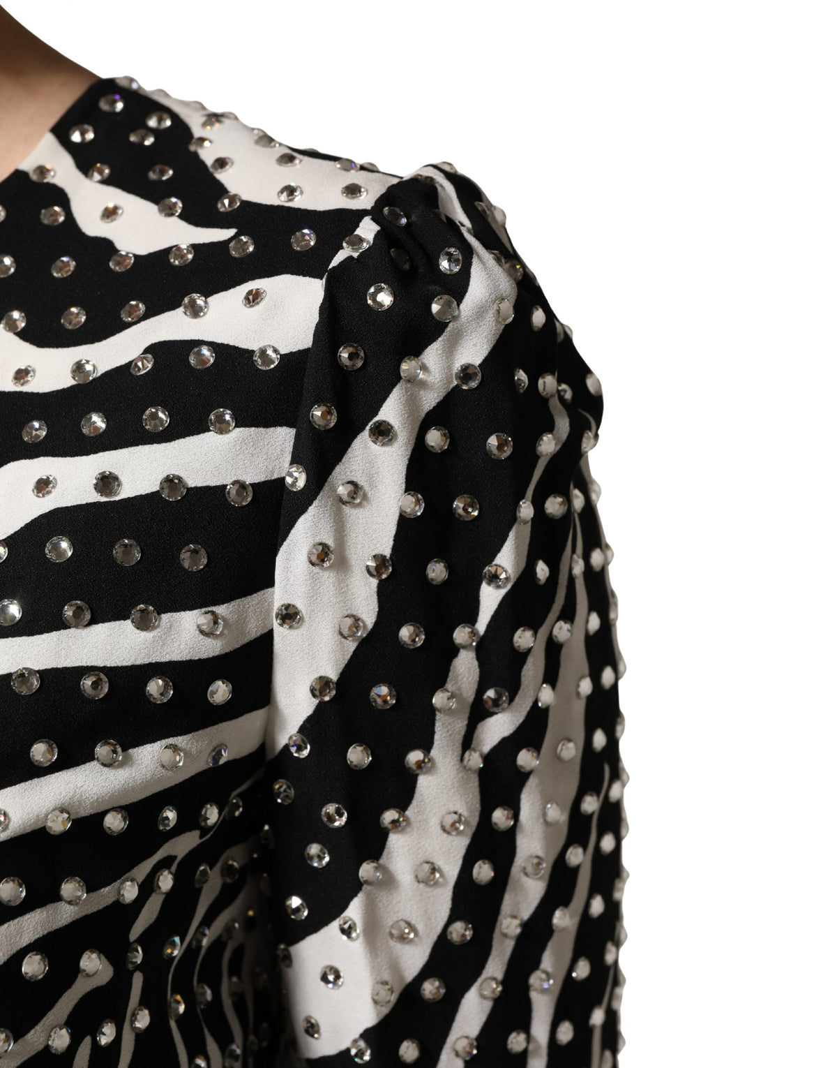 Dolce & Gabbana Zebra Rhinestones Mini Dress - Exquisite Luxury