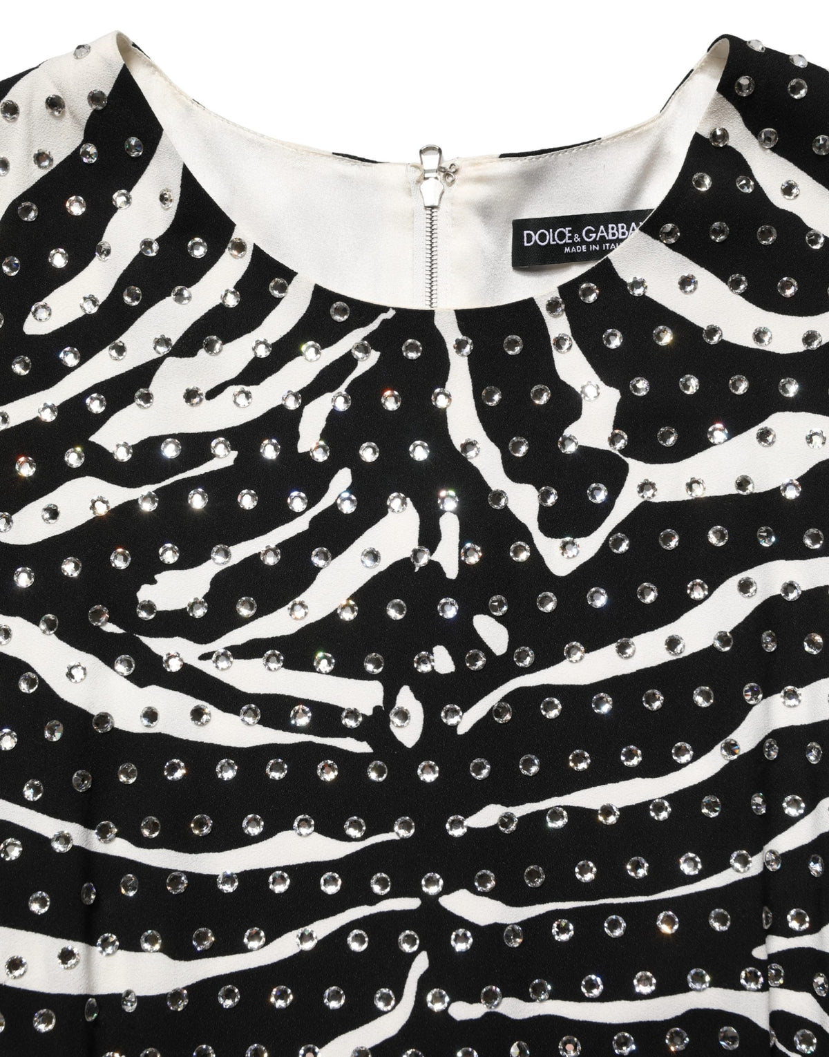 Dolce & Gabbana Zebra Rhinestones Mini Dress - Exquisite Luxury