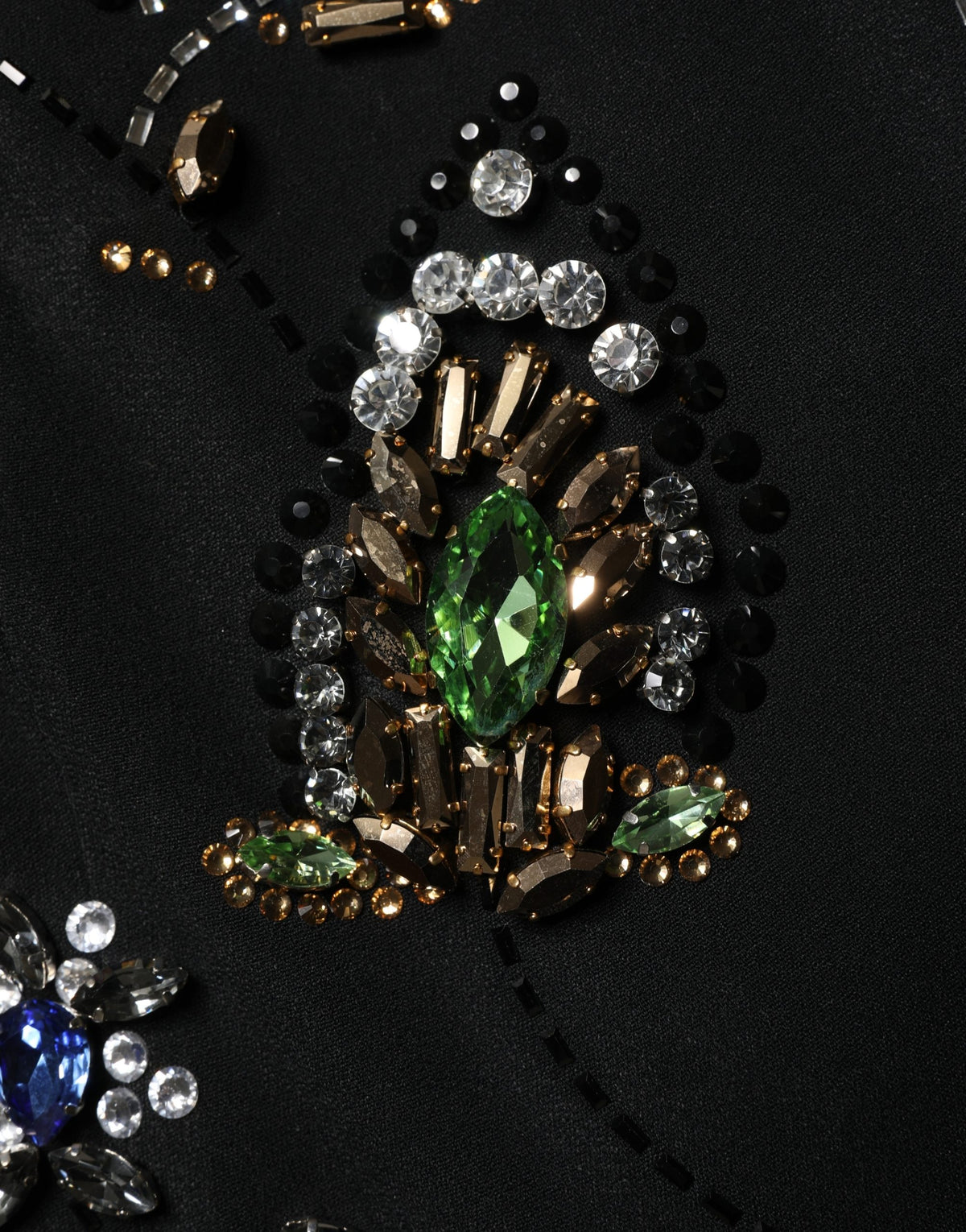 Dolce & Gabbana Black Floral Bead Embellished Dress - Couture Elegance