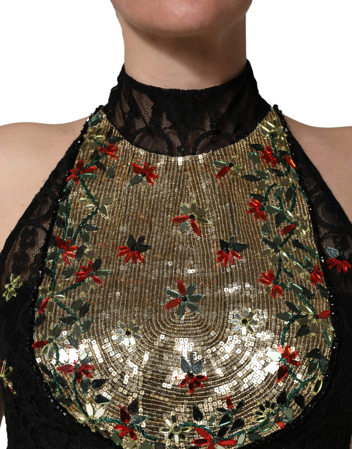 Dolce & Gabbana Black Sequin Embellished Mini Dress - Couture