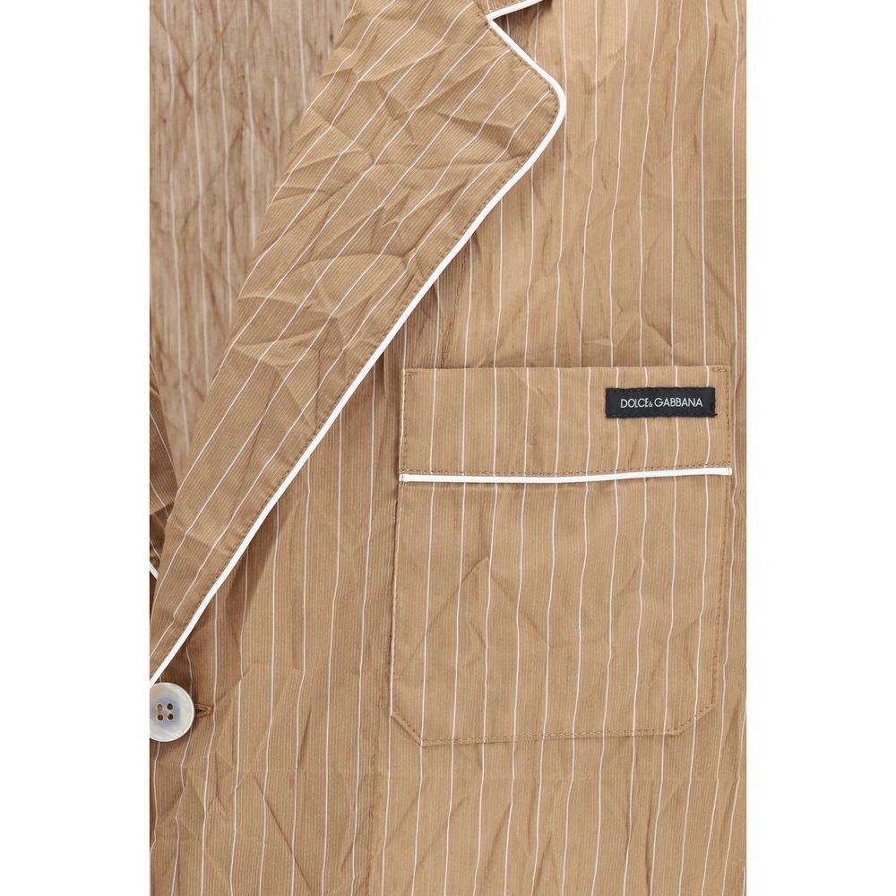Dolce & Gabbana Beige Linen Robe - Effortless Luxury Elegance