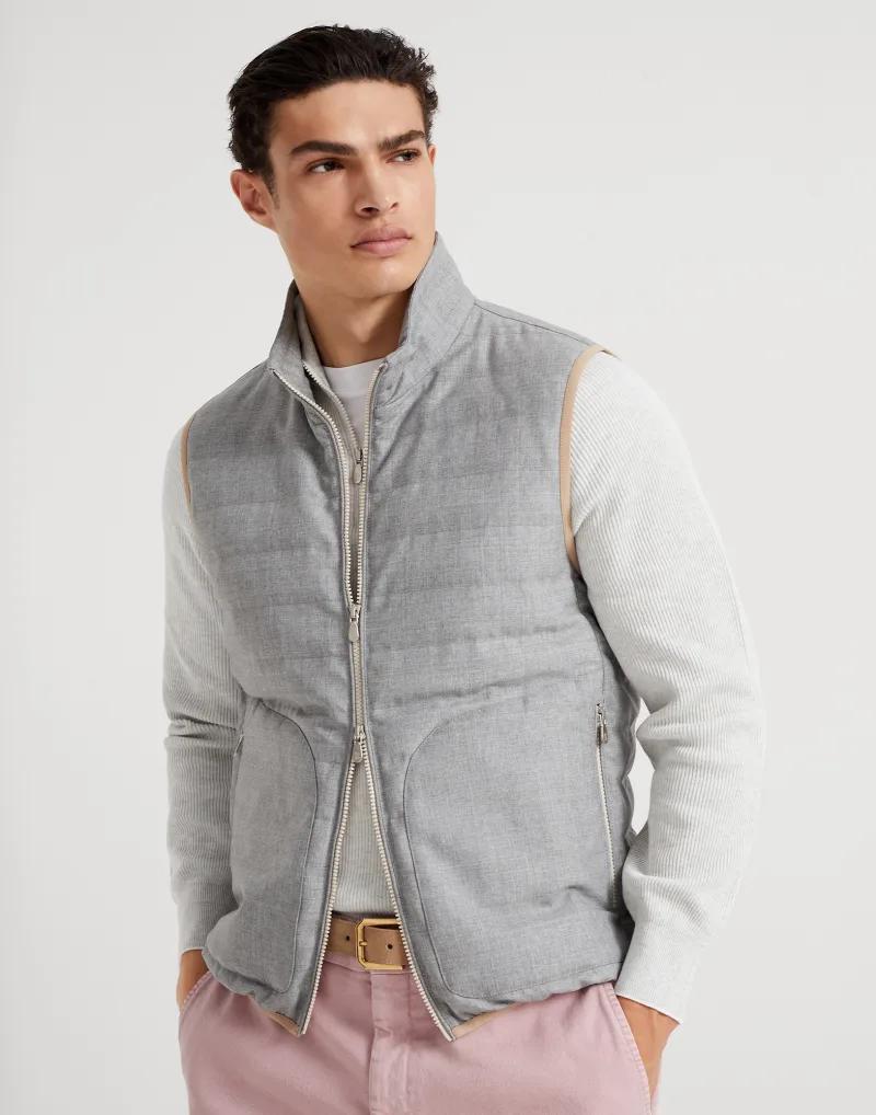 Brunello Cucinelli Multicolor Wool Sleveless Jacket