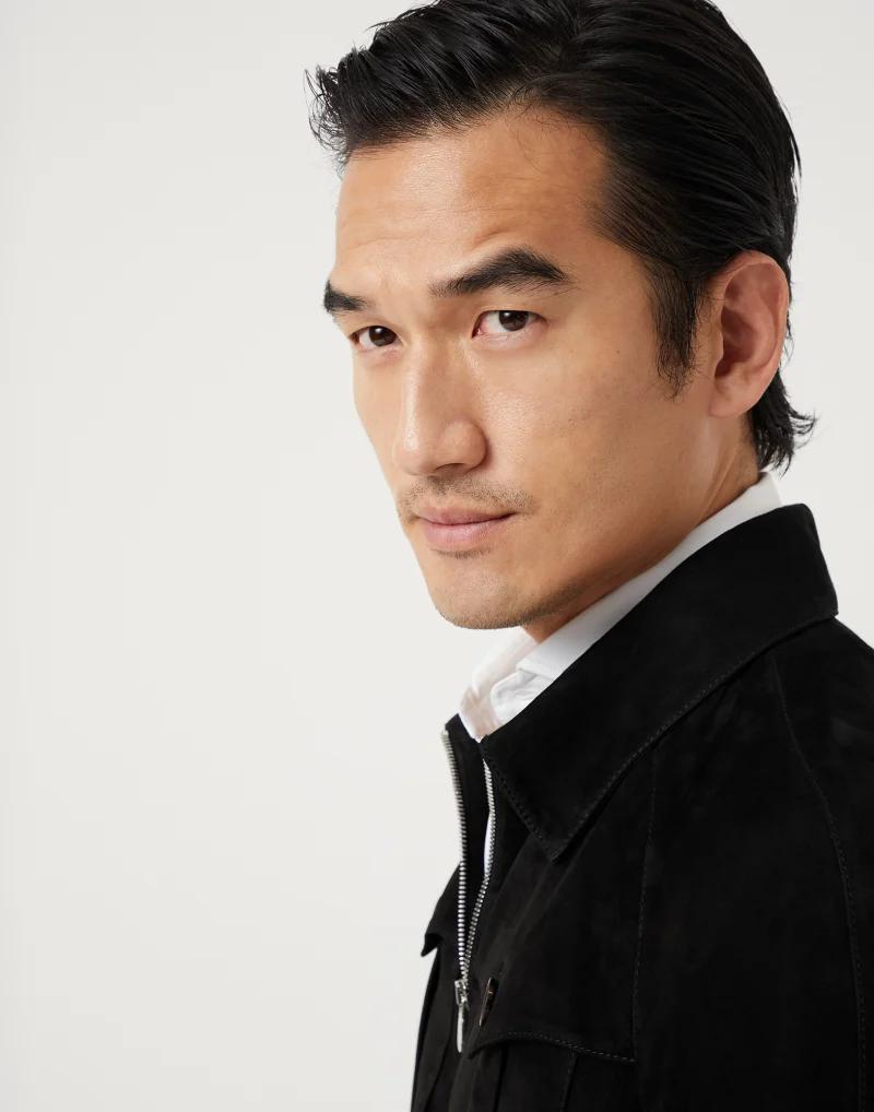 Brunello Cucinelli Black Leather Jacket