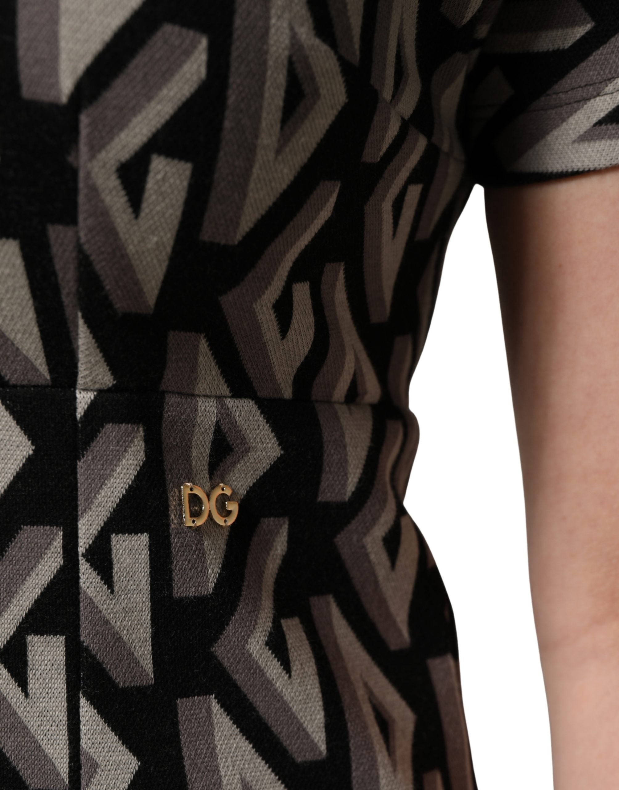 Dolce & Gabbana Black Logo Print Cotton Dress - Timeless Luxury