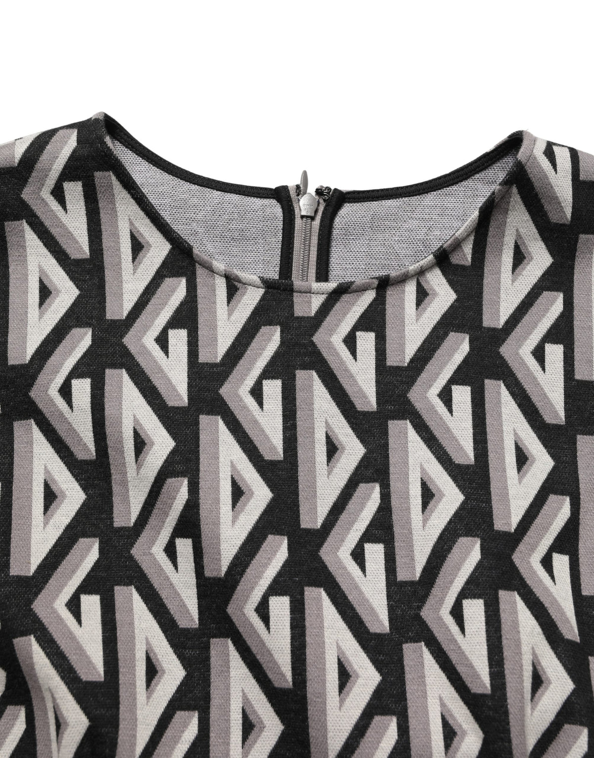 Dolce & Gabbana Black Logo Print Cotton A-line Dress Couture