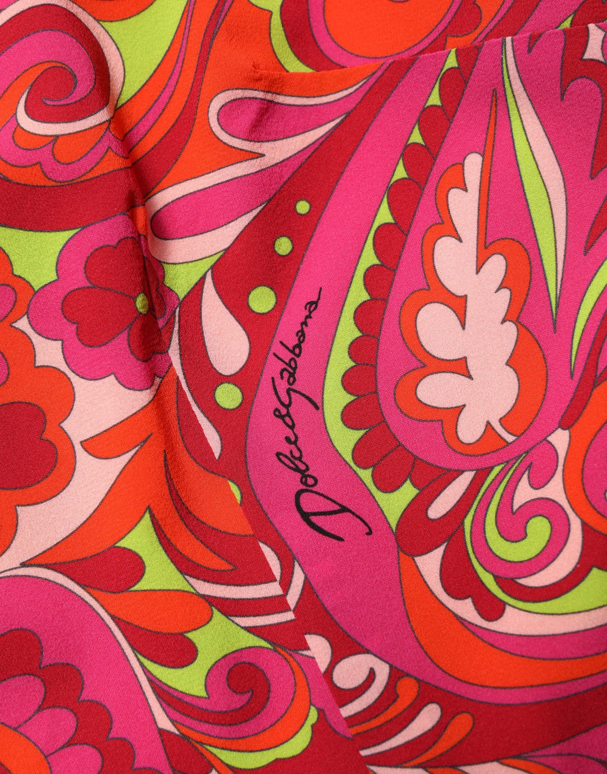 Dolce & Gabbana Red Paisley Floral Sheath Midi Dress Couture
