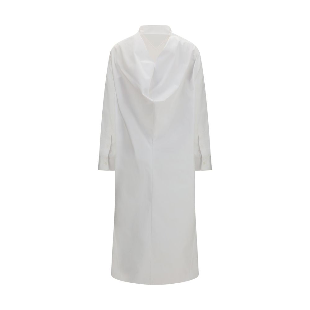 Balenciaga White Cotton Casual Dress - Artisanal Luxury Couture