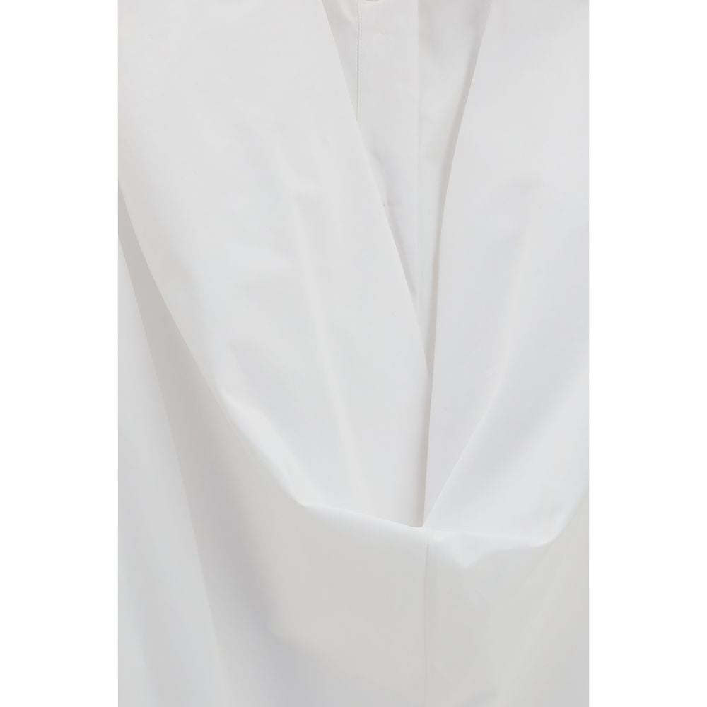 Balenciaga White Cotton Casual Dress - Artisanal Luxury Couture