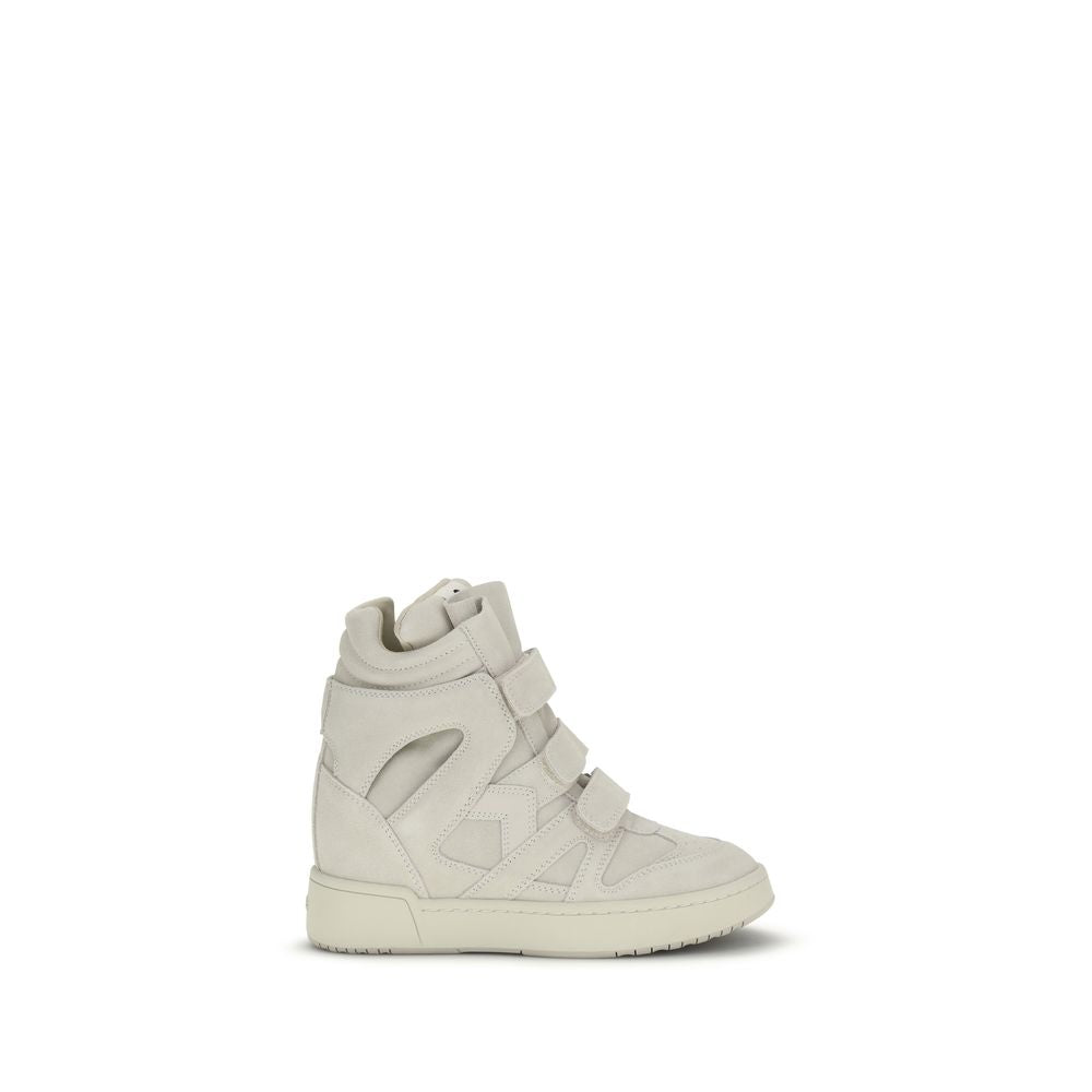 Isabel Marant Beige Calf Leather Platform Sneakers - Artisanal Luxury