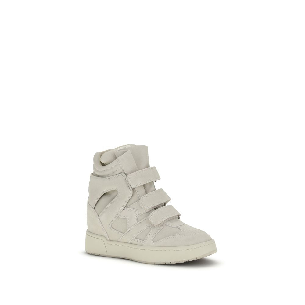 Isabel Marant Beige Calf Leather Platform Sneakers - Artisanal Luxury