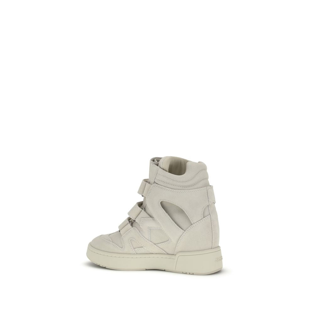 Isabel Marant Beige Calf Leather Platform Sneakers - Artisanal Luxury