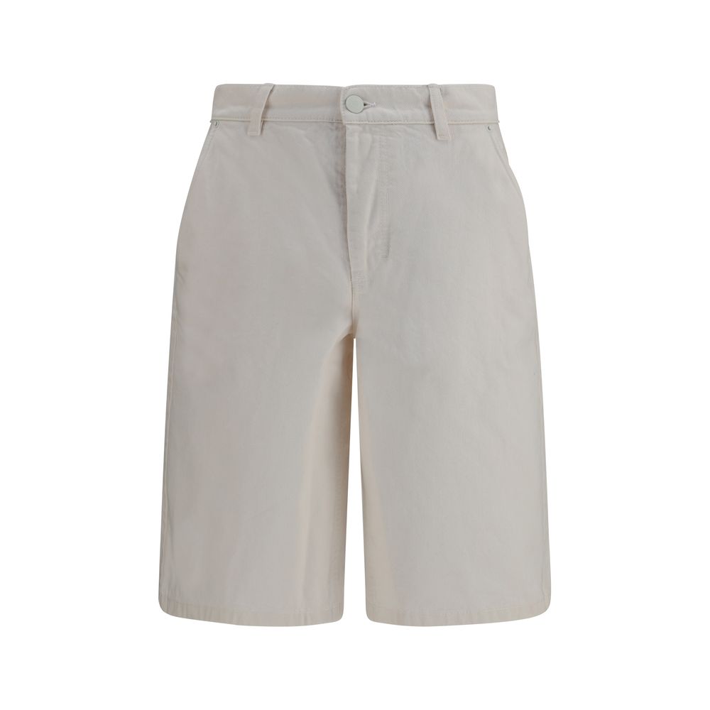Elevate your wardrobe with Ami Paris White Cotton Bermuda Shorts, a blend of artisanal luxury and modern sophistication, crafted for the discerning individual.