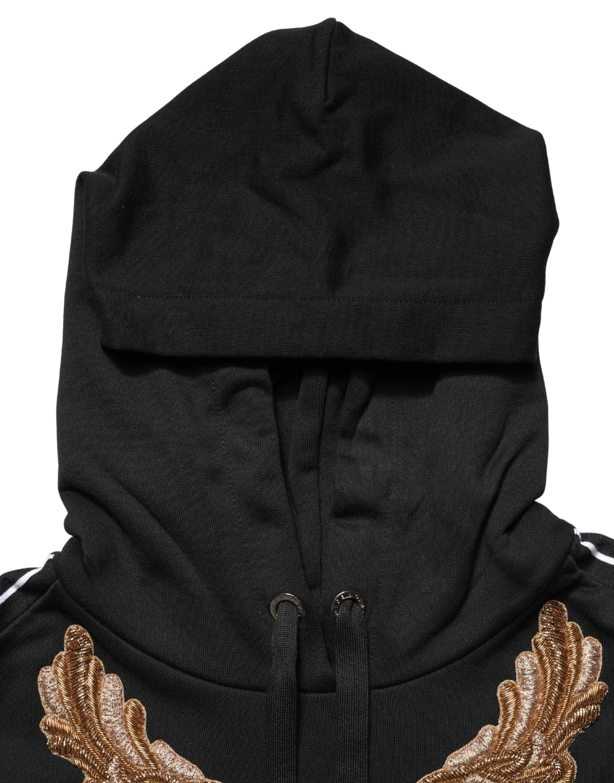 Dolce & Gabbana Black Embroidered Tassel Hooded Sweatshirt