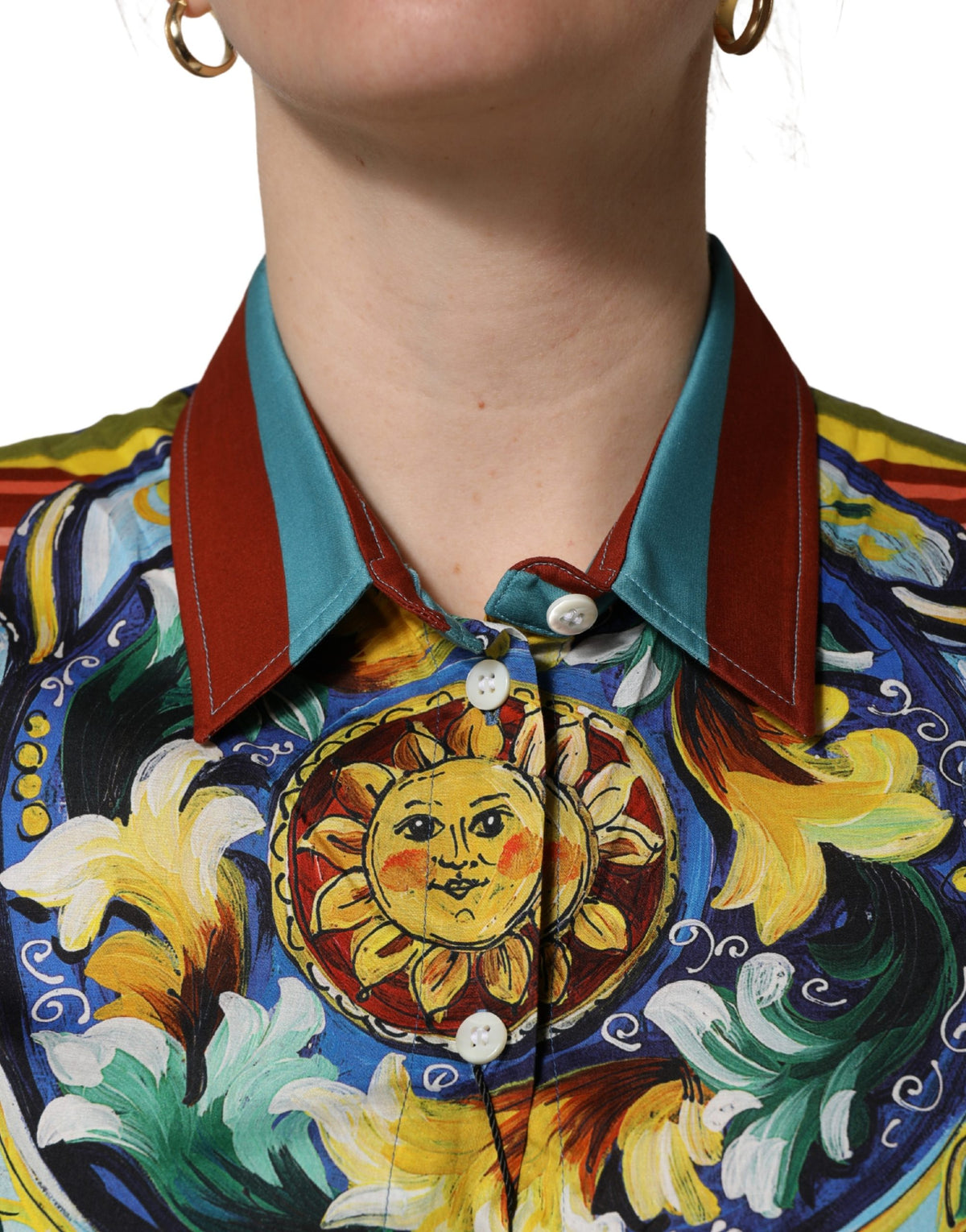 Dolce & Gabbana Majolica Print Cotton Blouse - Timeless Luxury