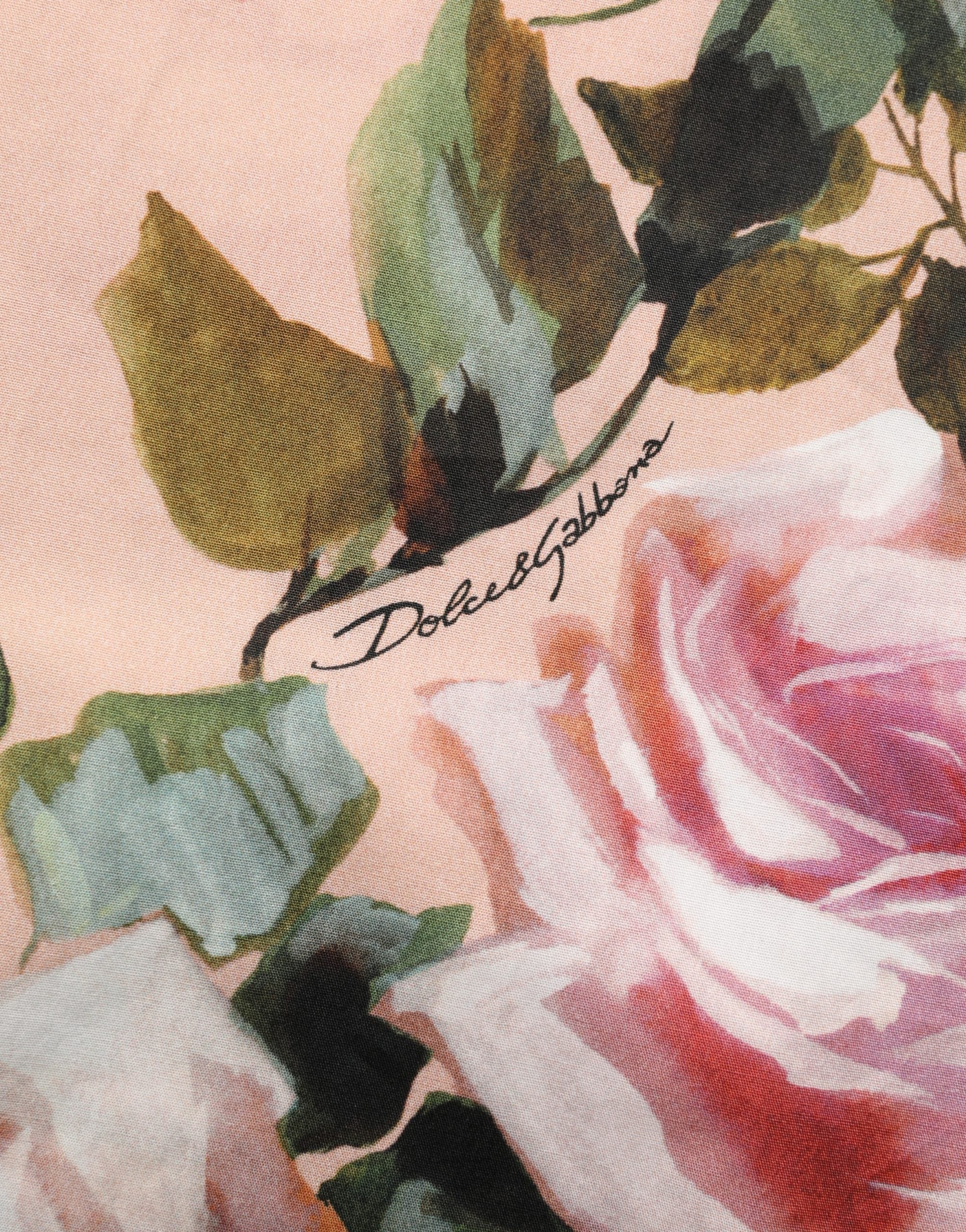 Dolce & Gabbana Pink Floral Cotton Shirt - Timeless Italian Elegance