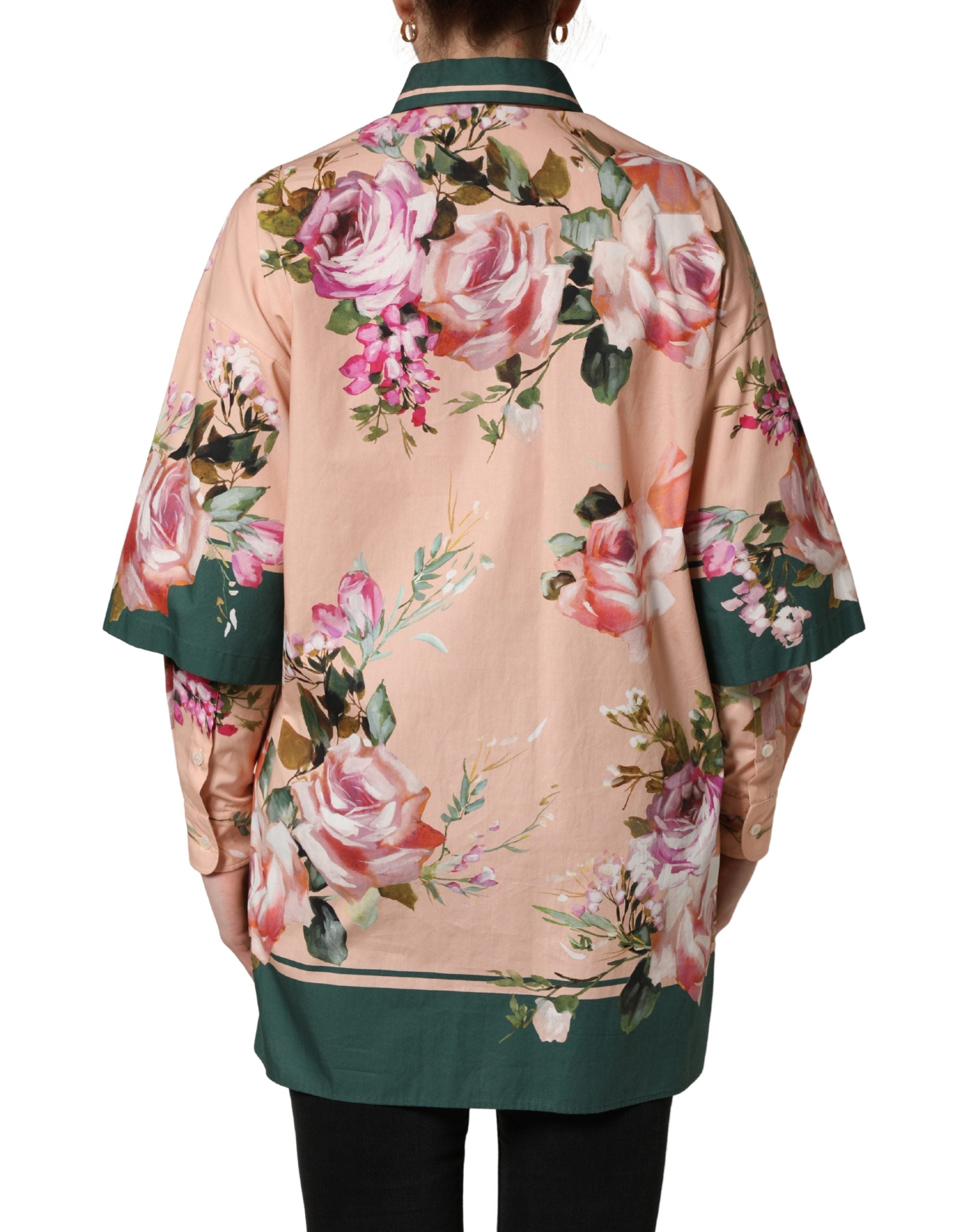Dolce & Gabbana Pink Floral Cotton Shirt - Timeless Elegance