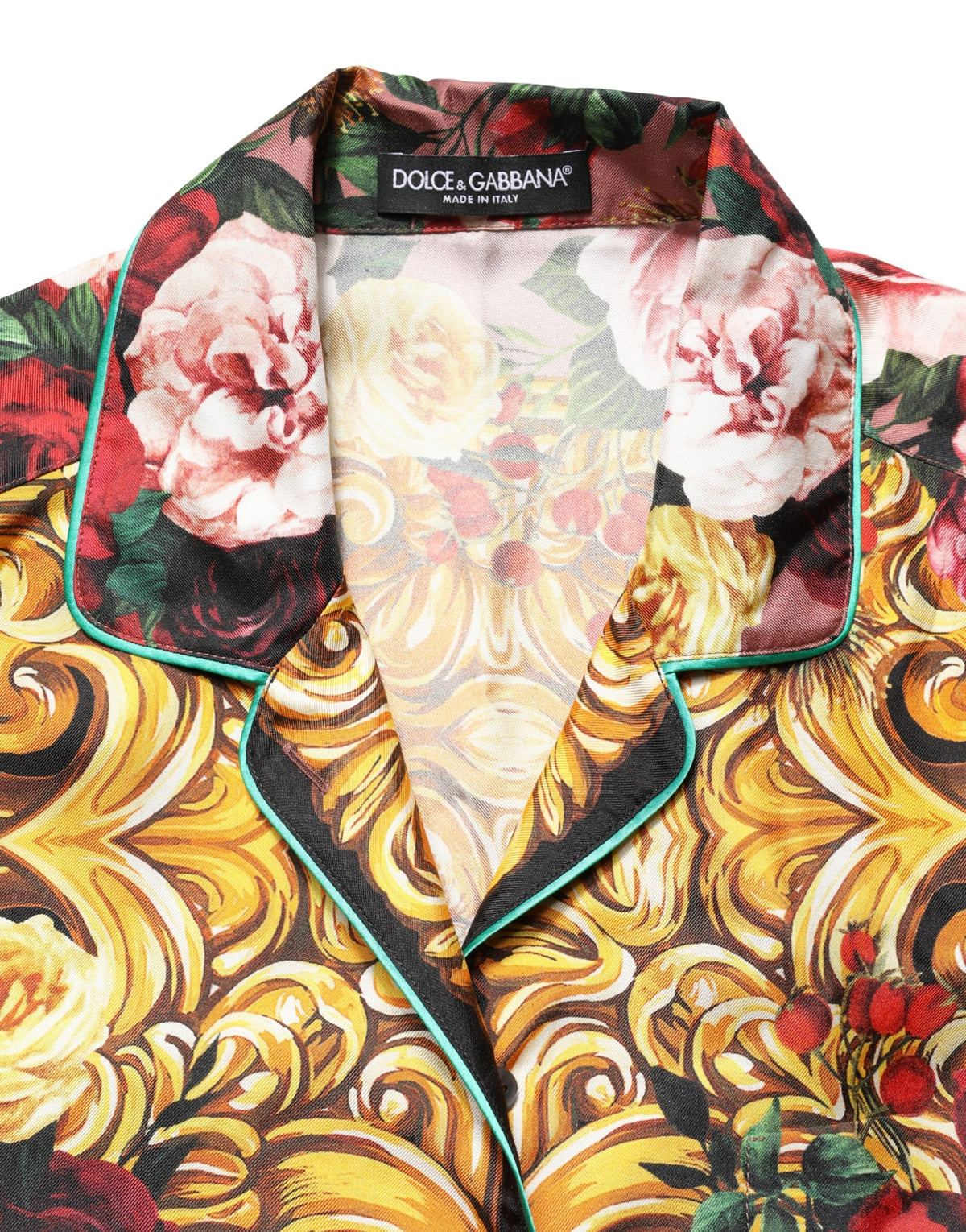 Dolce & Gabbana Floral Silk Button Down Shirt - Timeless Elegance