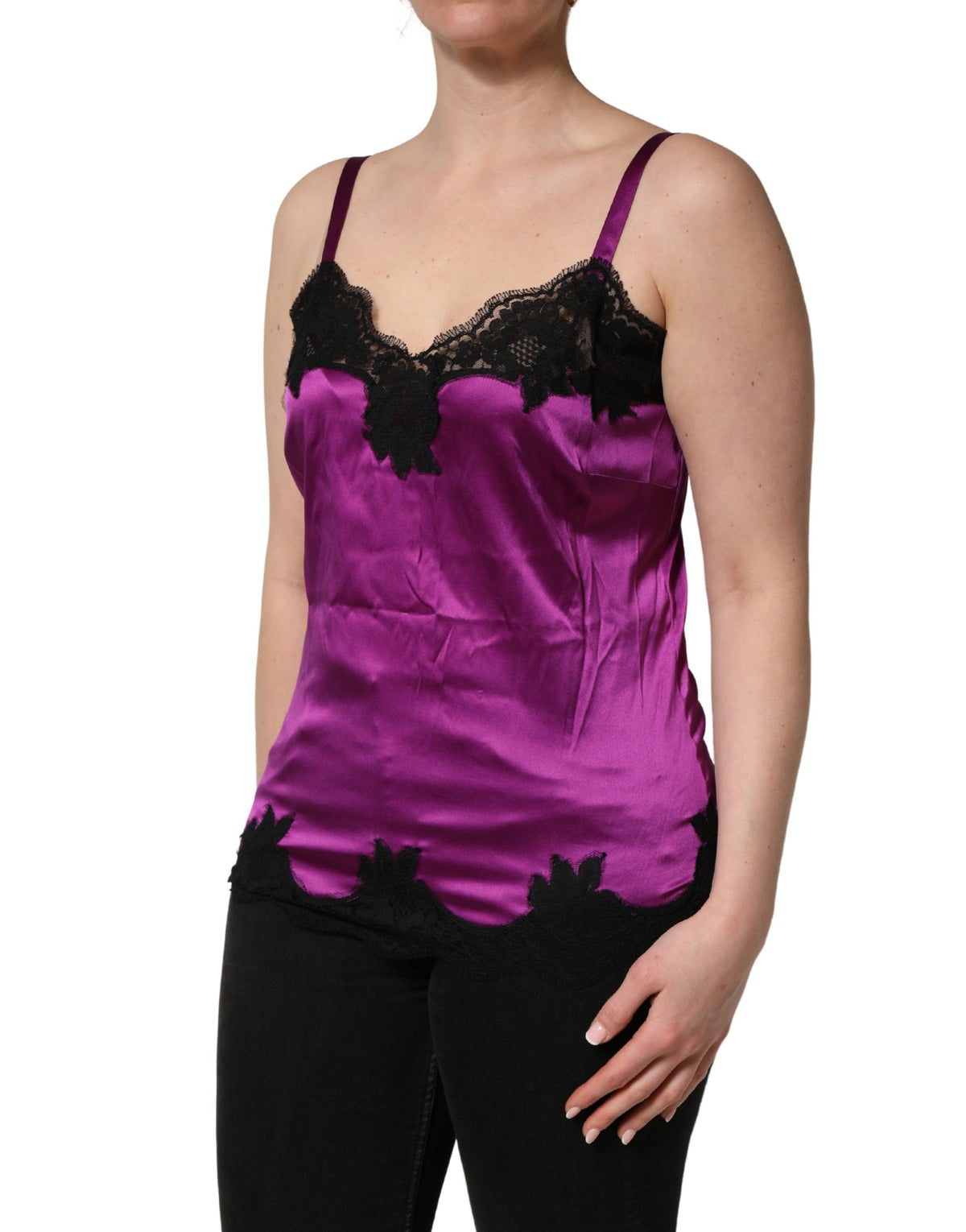 Dolce & Gabbana Silk Lace Trim Camisole - Timeless Elegance