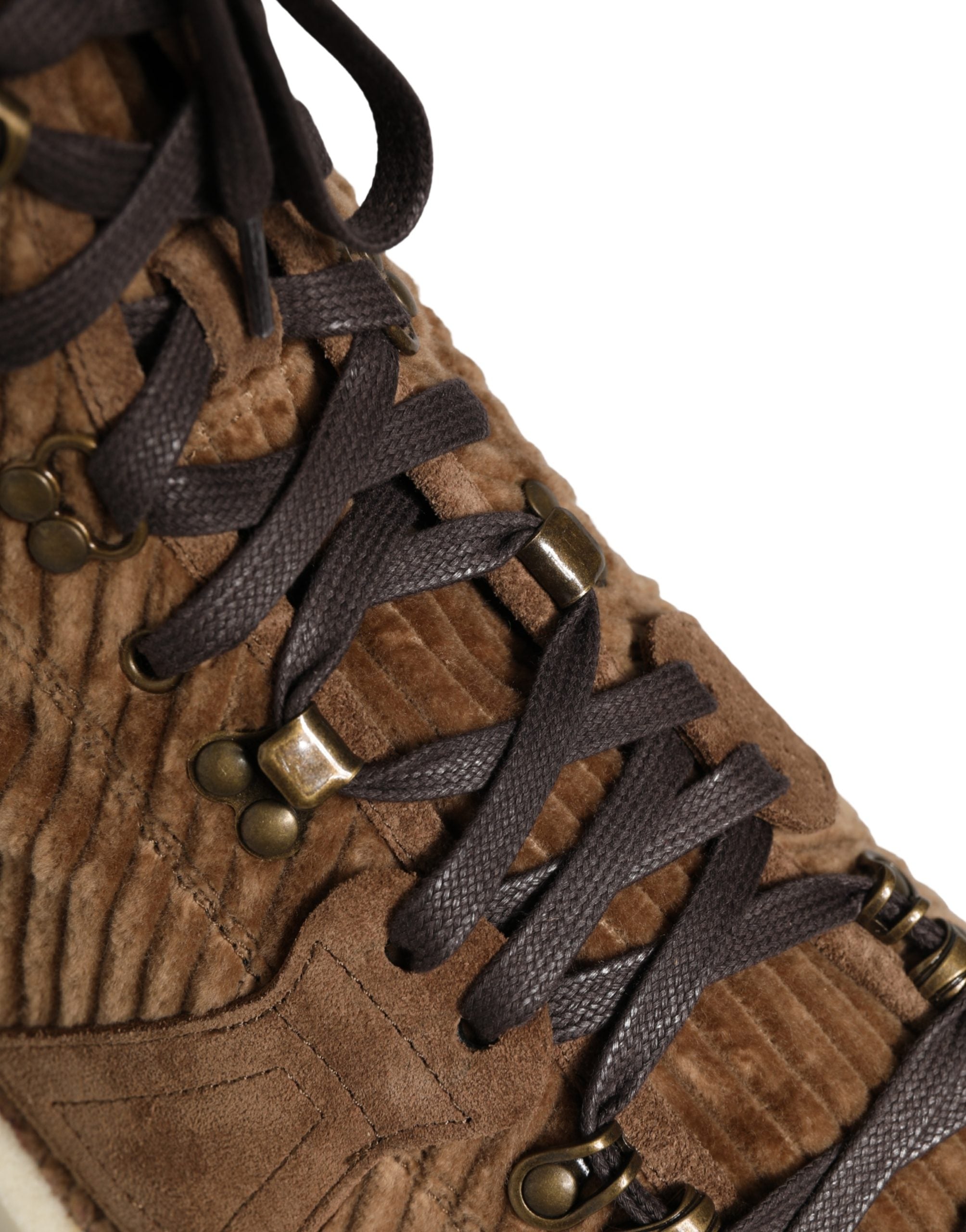 Dolce & Gabbana Brown High Top Oxford Boots - Luxury Fashion