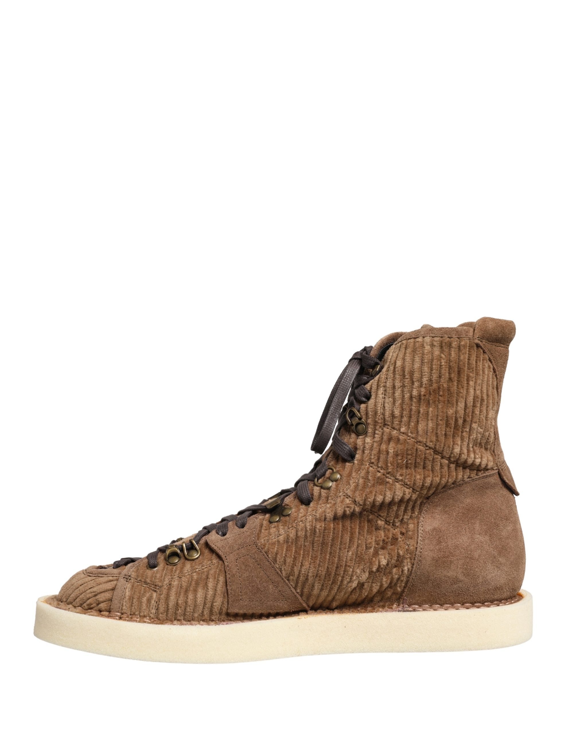 Dolce & Gabbana High Top Oxford Boots in Luxurious Brown Corduroy