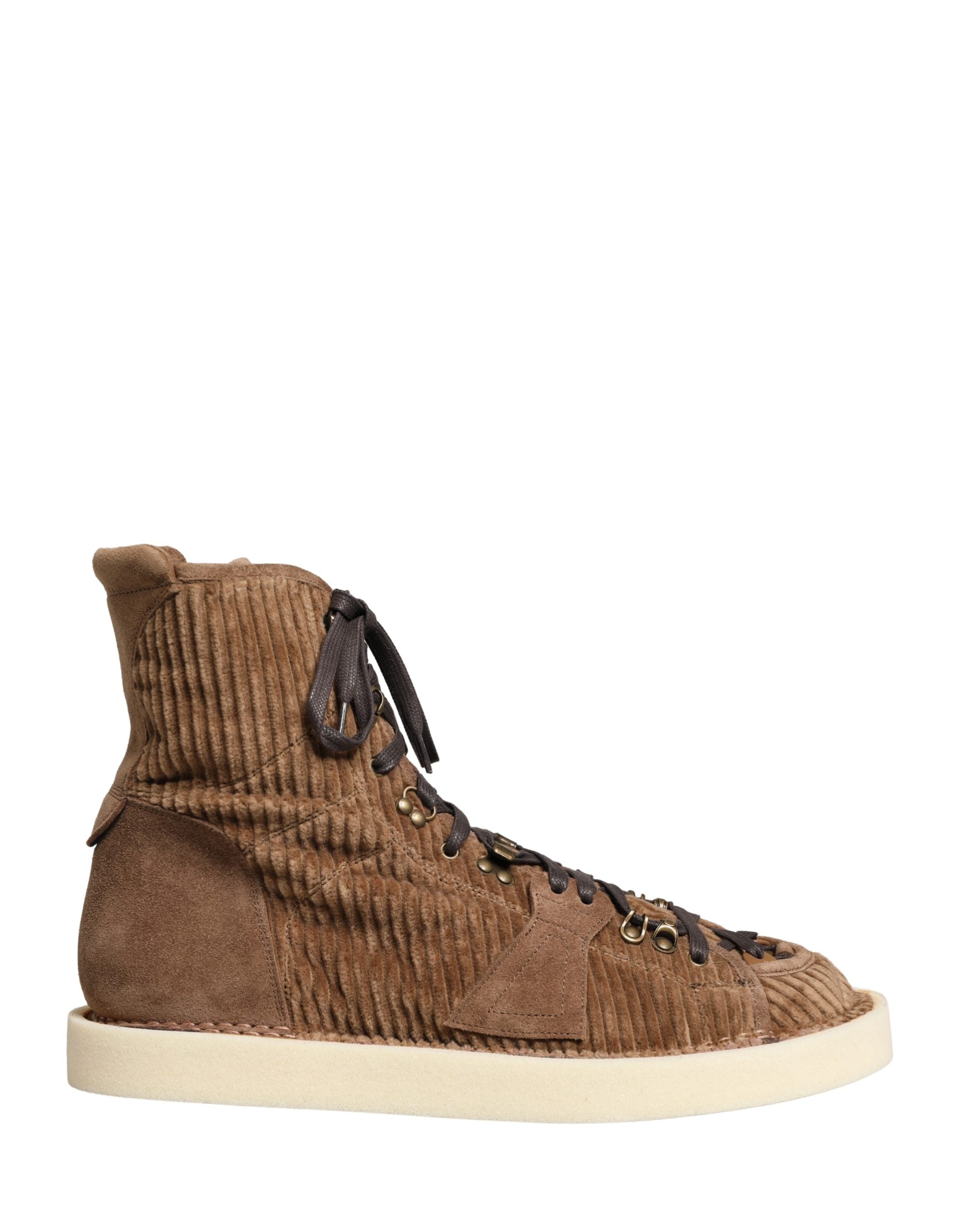 Dolce & Gabbana Brown Corduroy High Top Oxford Boots - Luxury Fashion