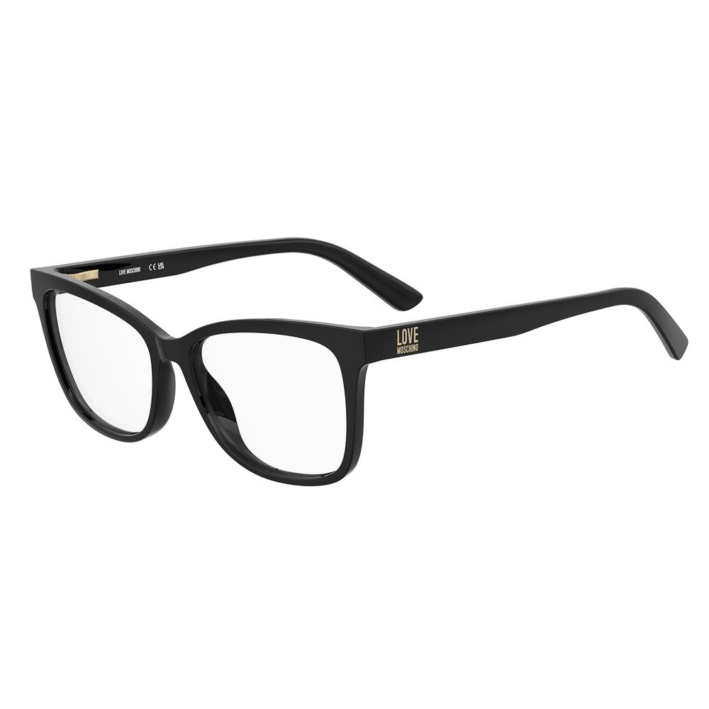 Discover the allure of Love Moschino Black Plastic Glasses, where timeless cat-eye elegance meets modern sophistication, perfect for the discerning individual.