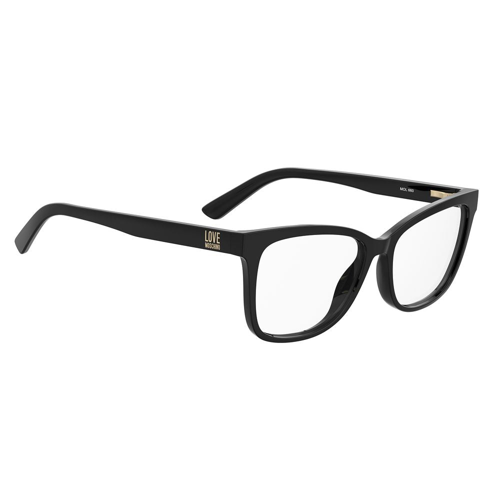 Discover the Love Moschino Black Plastic Glasses, where timeless elegance meets contemporary allure, perfect for those who embody sophistication and style.