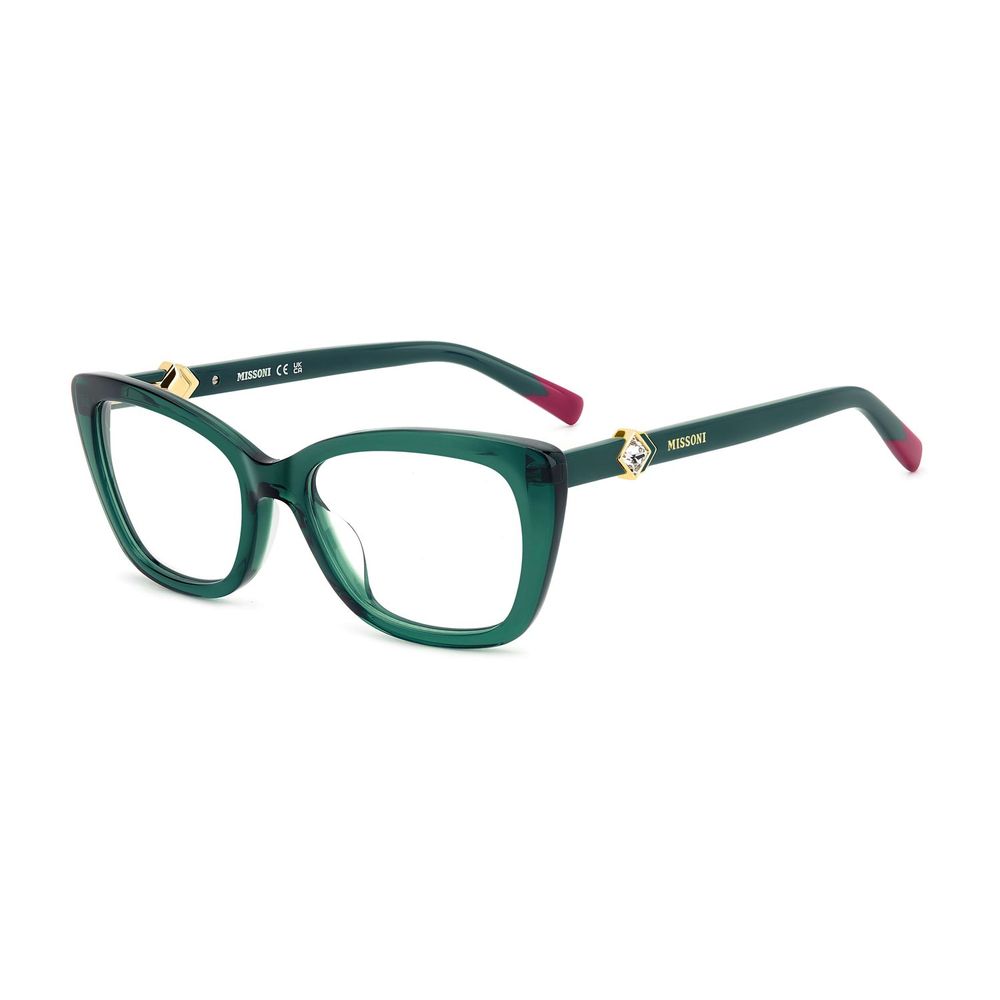 Elevate your style with Missoni Turquoise Acetate Glasses, a luxurious blend of artistry and elegance, perfect for the discerning individual seeking timeless sophistication.