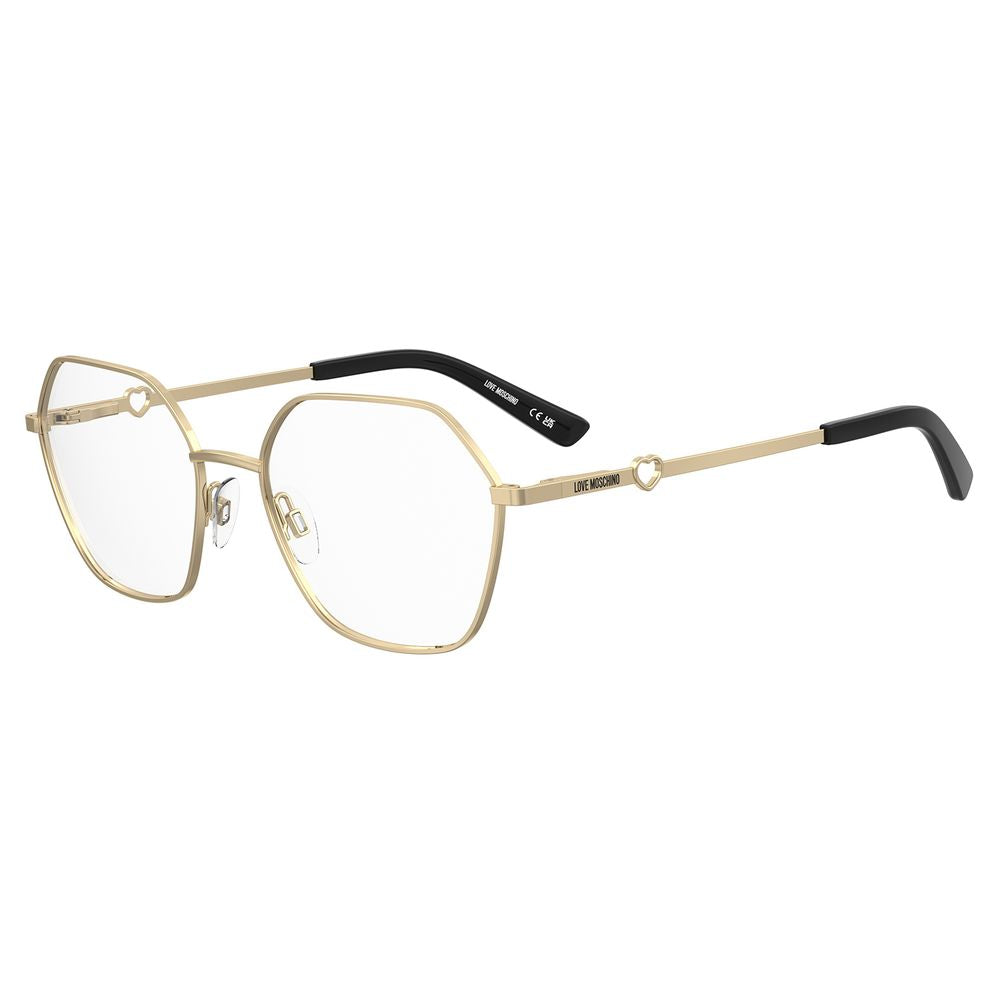 Discover the opulent Love Moschino Gold Metal Glasses, where exquisite craftsmanship meets timeless elegance, elevating your style with luxurious allure.