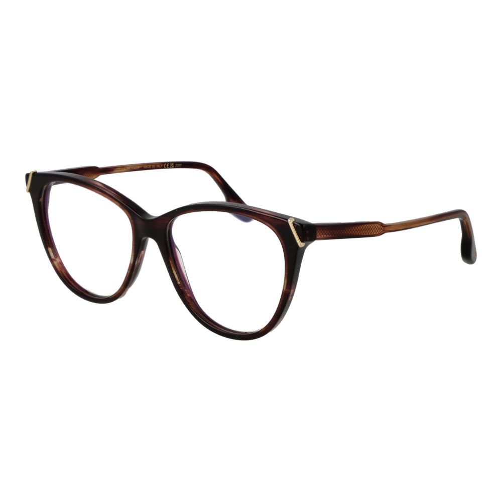 Elevate your elegance with Victoria Beckham's Brown Acetate Glasses, where exquisite craftsmanship meets timeless luxury, perfect for the discerning individual.