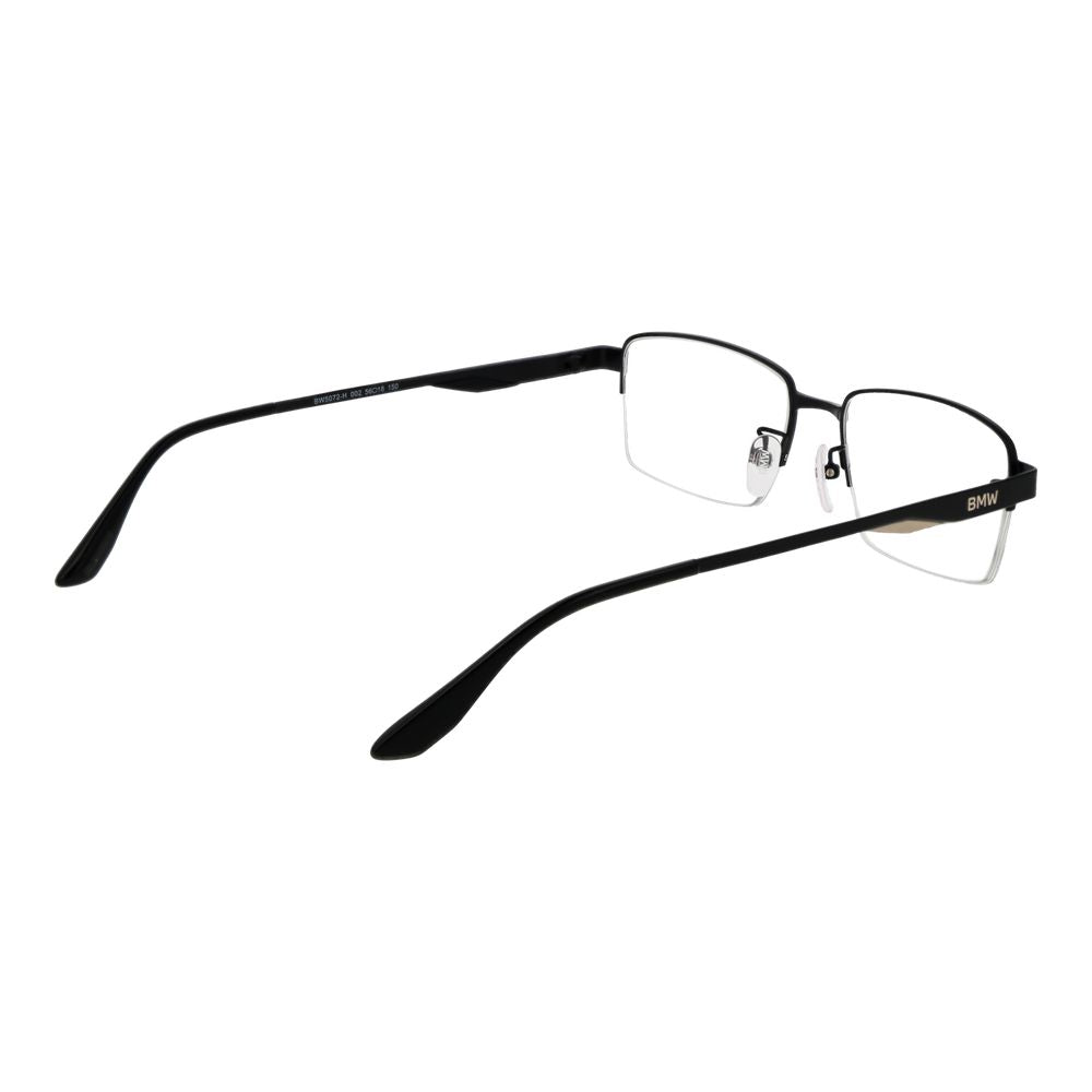 BMW Black Metal Glasses - Designer Half-Rim Frames, Luxurious
