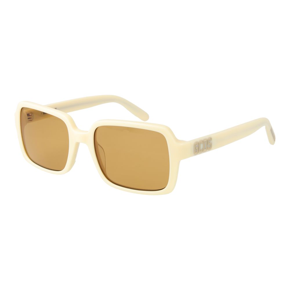Elevate your style with GCDS Beige Plastic Sunglasses, where luxurious design meets impeccable craftsmanship, offering 100% UVA & UVB protection for the discerning individual.