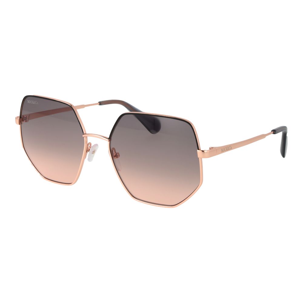 Elevate your style with Max & Co Rose Gold Metal Sunglasses, a luxurious blend of elegance and protection, perfect for the discerning individual seeking sophistication.